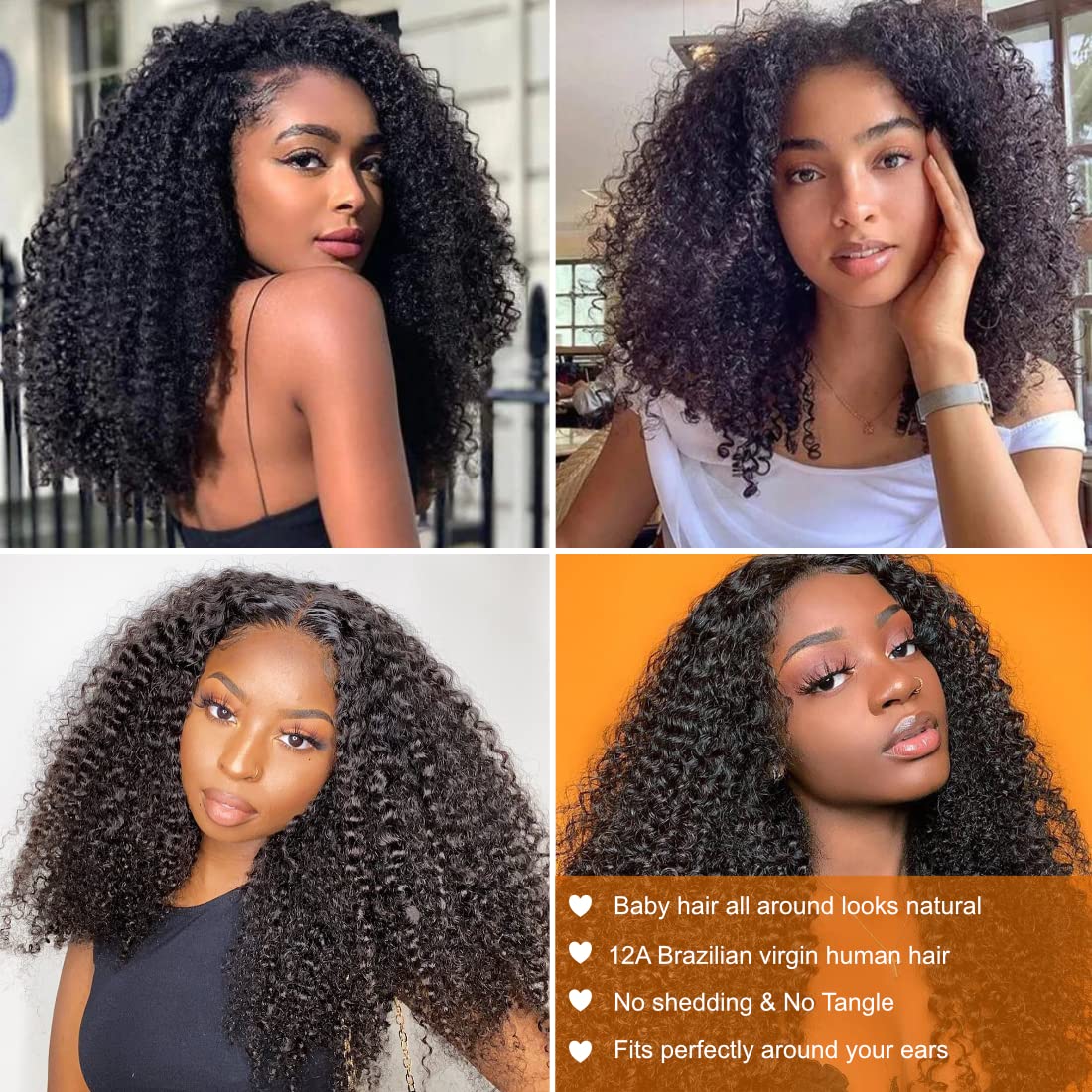 Ladoux HD 13x6 Kinky Curly Lace Front Wigs for Women 12A Brazilian Human Hair 180% Density Pre Plucked With Baby Hair Transparent Lace Frontal Wigs 30Inch Kinky Curly Wigs