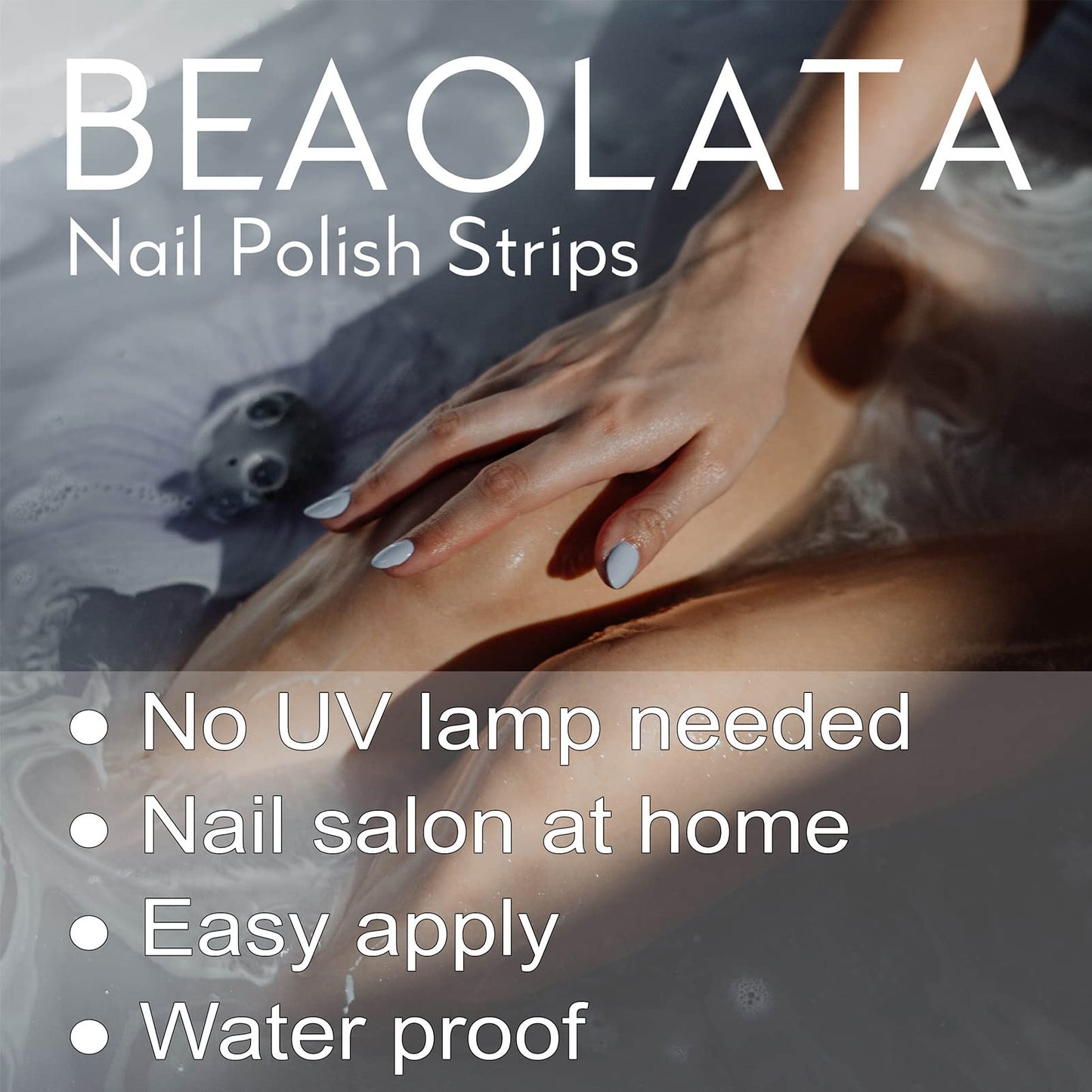 Beaolata Nail Polish Strips, 32PCS Salon Quality Wraps, Long Lasting Gel Nail Stickers for Women Easy Apply& Remove (Silver&line)