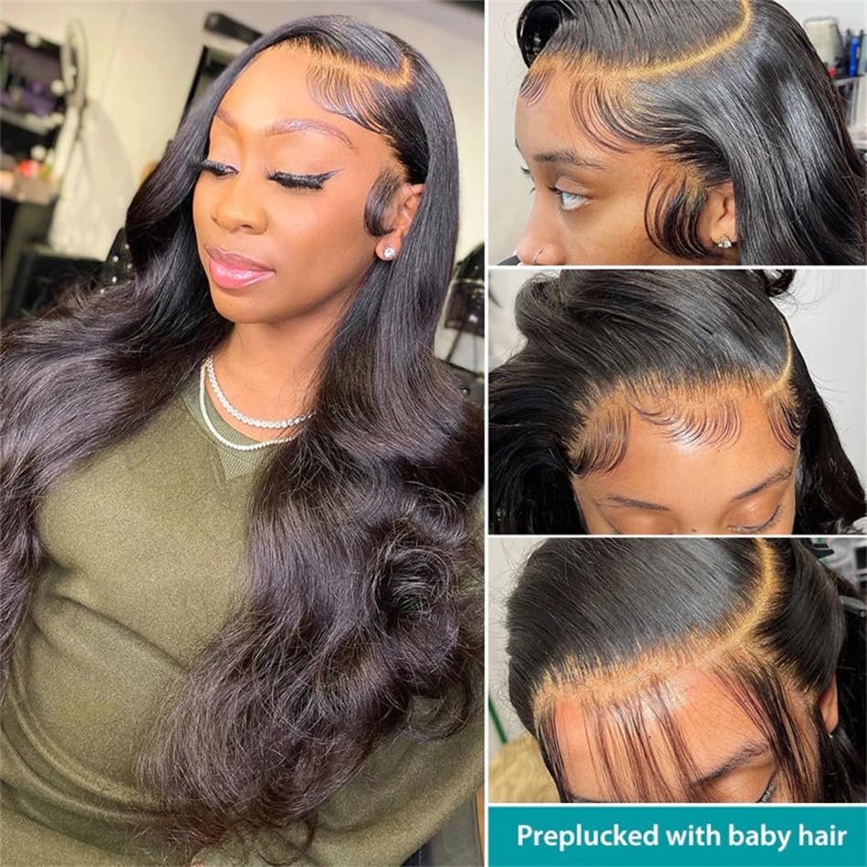 Abhayy Body Wave Wig 250 Density Human Hair Wig Skinlike HD Lace Wig 18 Inch 13X4 Lace Front Wigs Human Hair Human Hair Wigs For Black Women Glueless Wigs Lace Frontal Wigs Human Hair