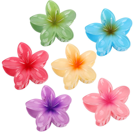6PCS 3D Effect Flower Hair Clips Set【NO Damage】【Strong Grip】【Non-Slip】Hair Clips For Thin Hair/Thick Hair,Flower Claw Clips For Women,Multicolor E