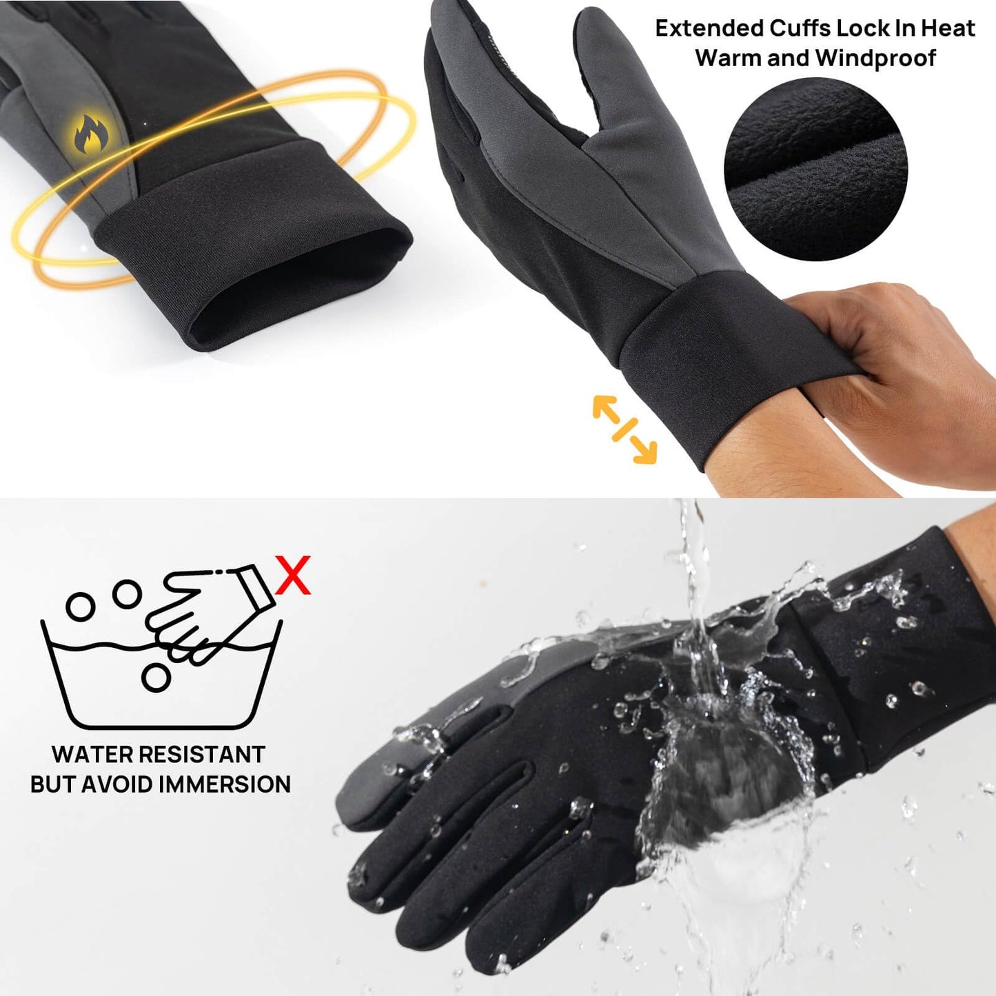 Winter Gloves for Cold Weather Men Women: Winter Glove Touch Screen, Waterproof Windproof Snowproof Unisex for Outdoor Sports Daily Use Running Cycling Driving Walking Skiing Hiking Fishing