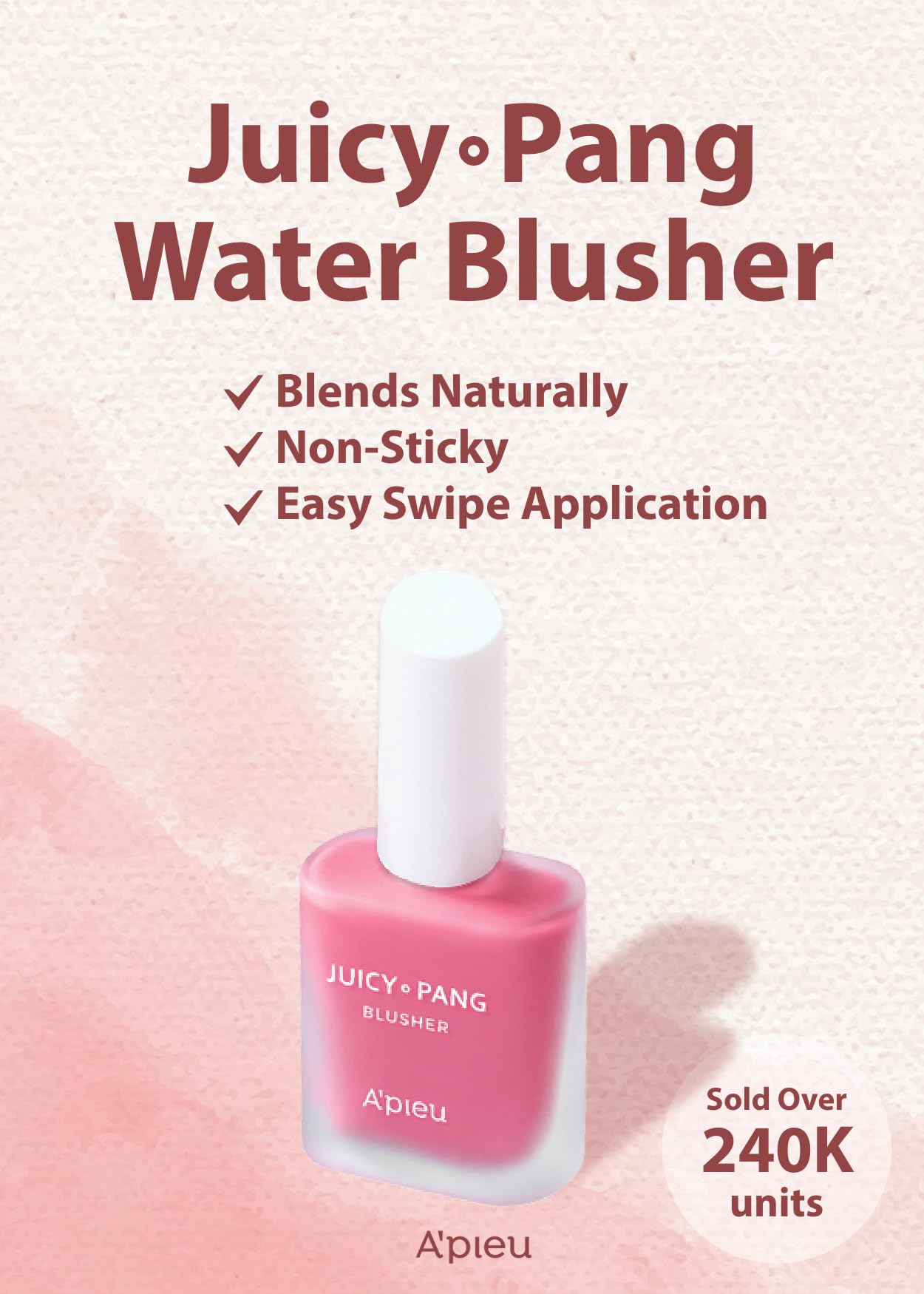 A'PIEU JUICY-PANG WATER BLUSHER (PK02 - Raspberry) Korean Liquid Blush For Cheeks K Beauty Makeup