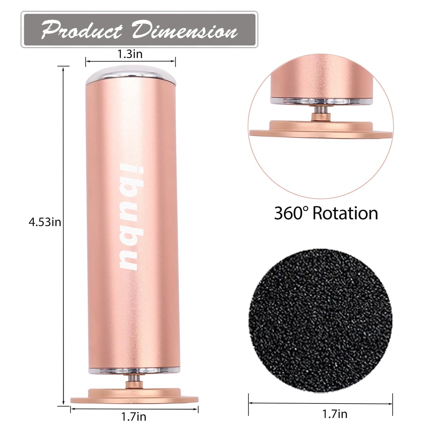 ibubu Electric Feet Callus Remover Gold Professional Powerful Foot File Pedicure Grinder Sanders with 60PCS Replacement Sandpaper Discs Heel Scraper for Dead Dry Crack Skin Calluses Speed Adjustable