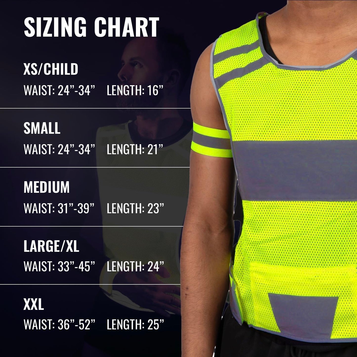 247 Viz Mesh Reflective Vest with Inside Pocket - High Visibility Reflective Running Gear Safety Vest Straps for Men, Women,Kids, for Night Running, Walking, & Cycling