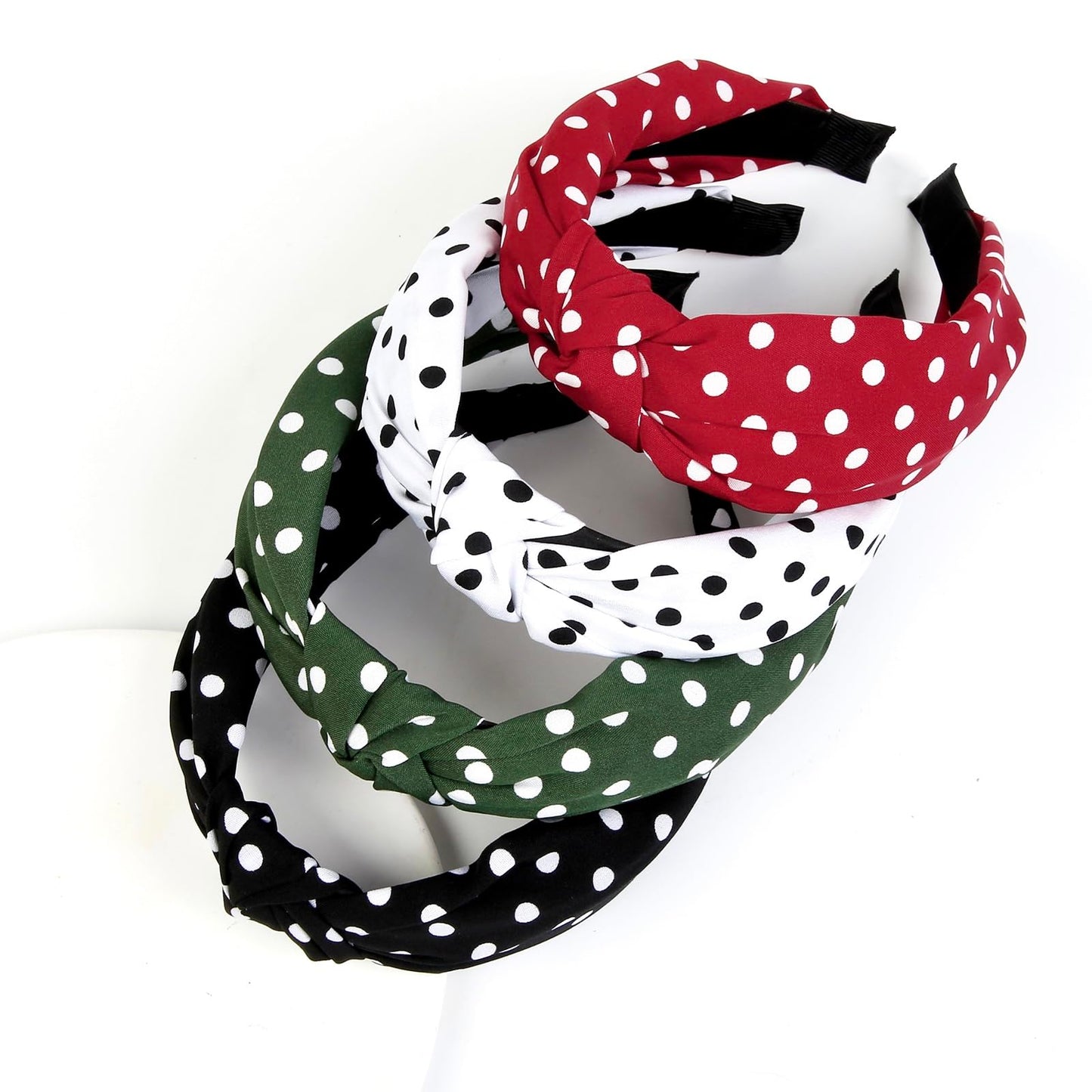 Christmas Polka Dot Headbands for Women Knotted Headbands for Girls Cute Top Knot Head Bands for Women's Hair Non Slip Fashion Hair Accessories for Women Girls