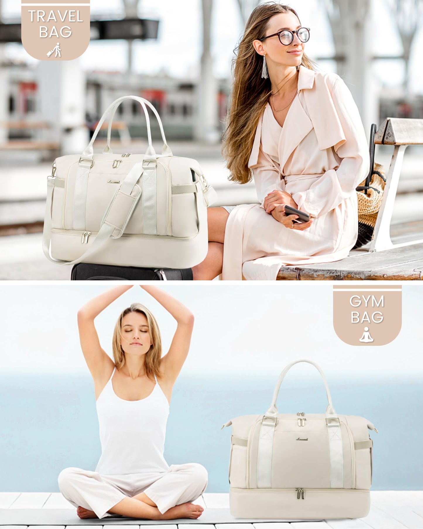 Gym Bag for Women LOVEVOOK Travel Duffel Bag with USB Charging Port,Weekender Bags for Women with Shoe Compartment,Carry on Overnight Bag with Toiletry Bag,Hospital Bags for Labor and Deliver