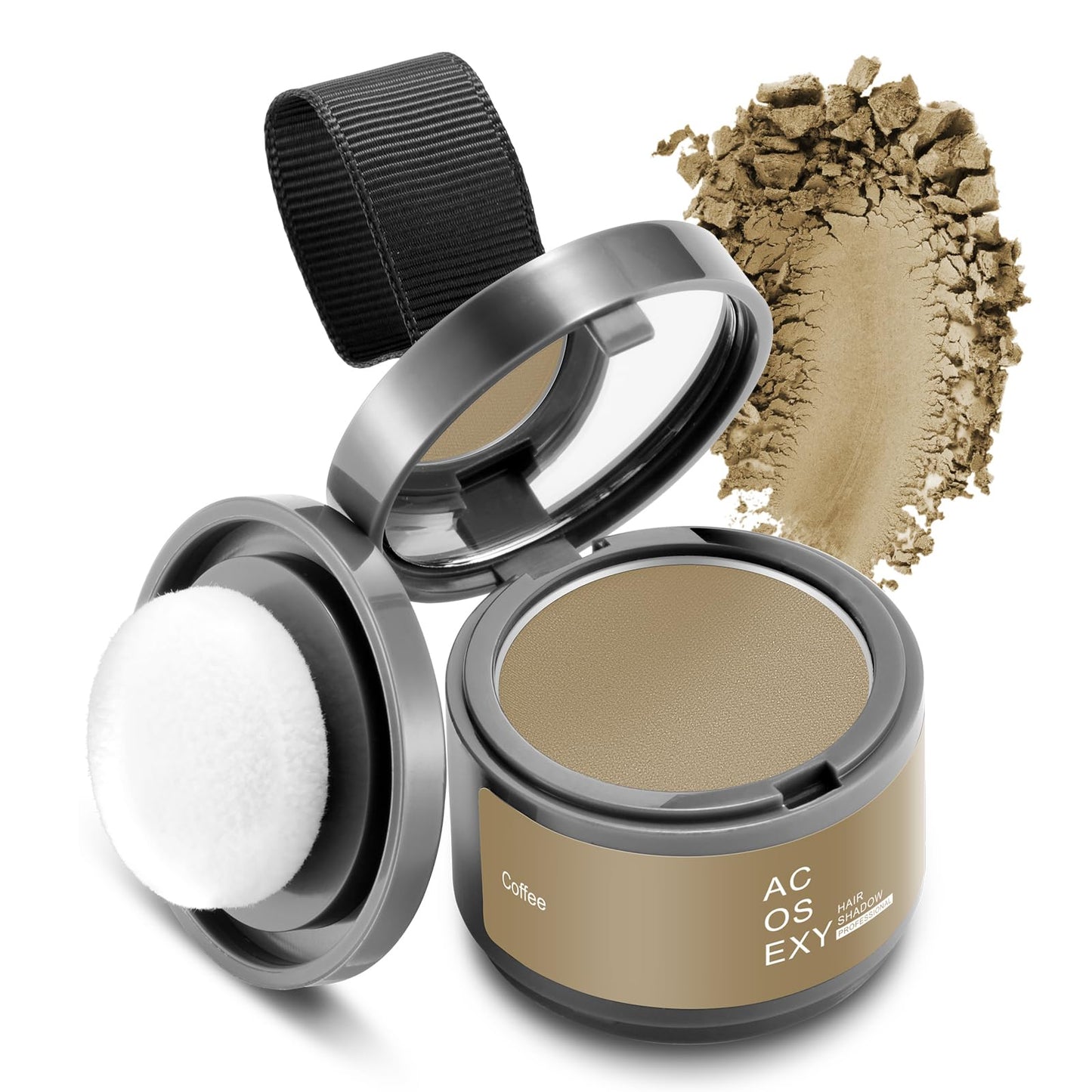 Acosexy Root Touch Up Powder - Instant Gray Hair Coverage for Hairline, Eyebrows, Beard Line and Bald Spots (Coffee)