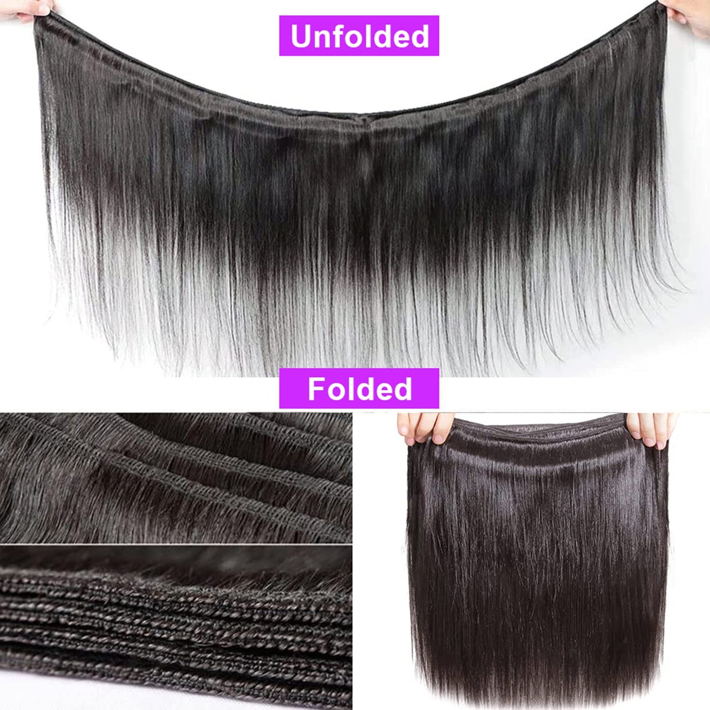 10A Straight Bundles with Closure Human Hair (18 20 22+16) Brazilian Human Hair Bundles with Closure 100% Unprocessed Virgin Remy Hair Weave 3 Bundles with Closure HD Lace 4x4 Free Part Natural Color