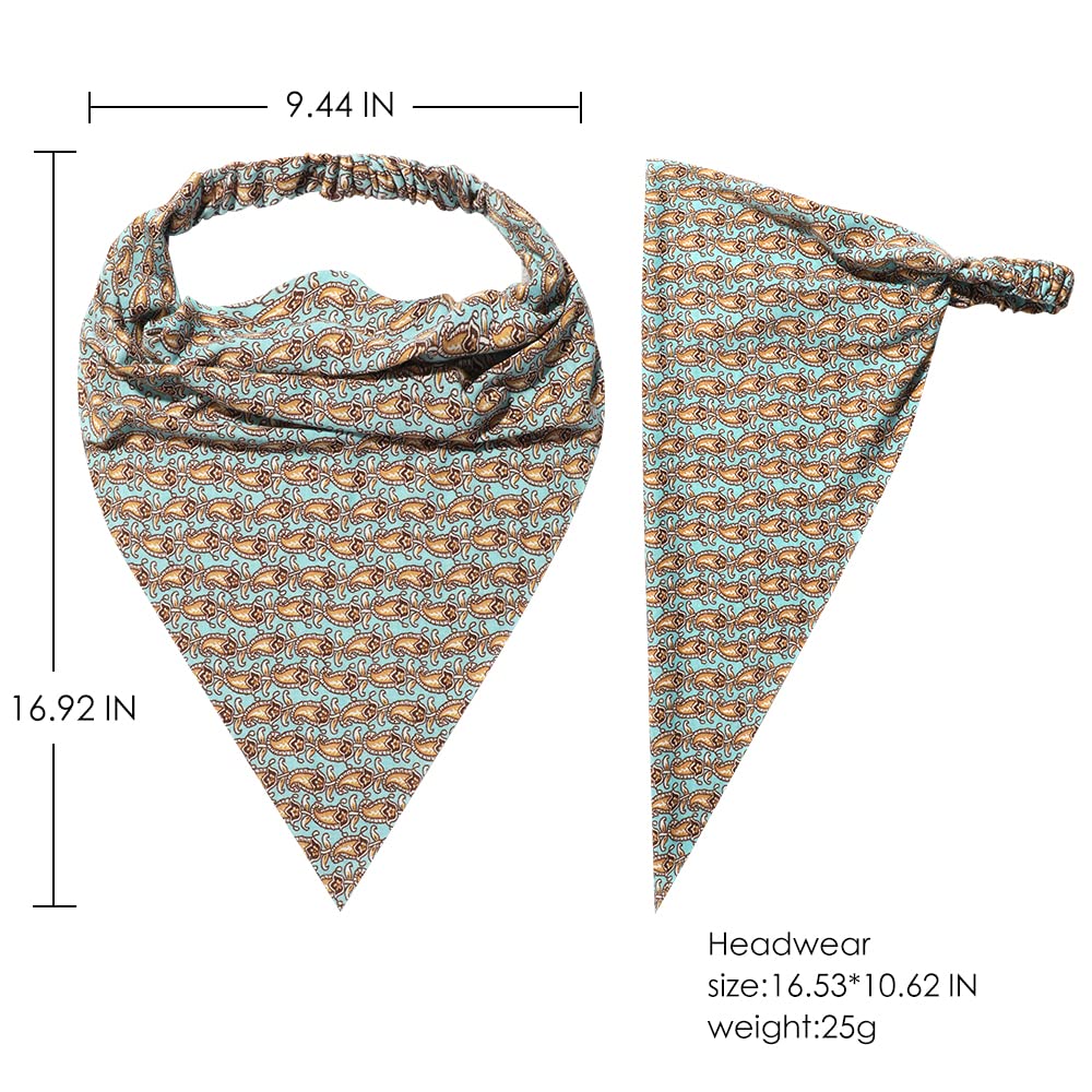 6 Pack Boho African Hair Scarf Headband for women - Elastic Bandanas Scarves Headwrap Triangle Kerchief Large Non Slip Hair Accessories for Teen Girls