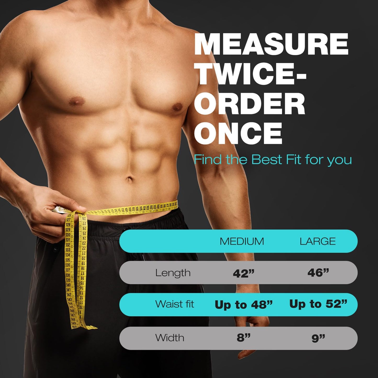 ActiveGear Waist Trimmer Belt for Stomach and Back Lumbar Support, Medium: 8" x 42" - Blue