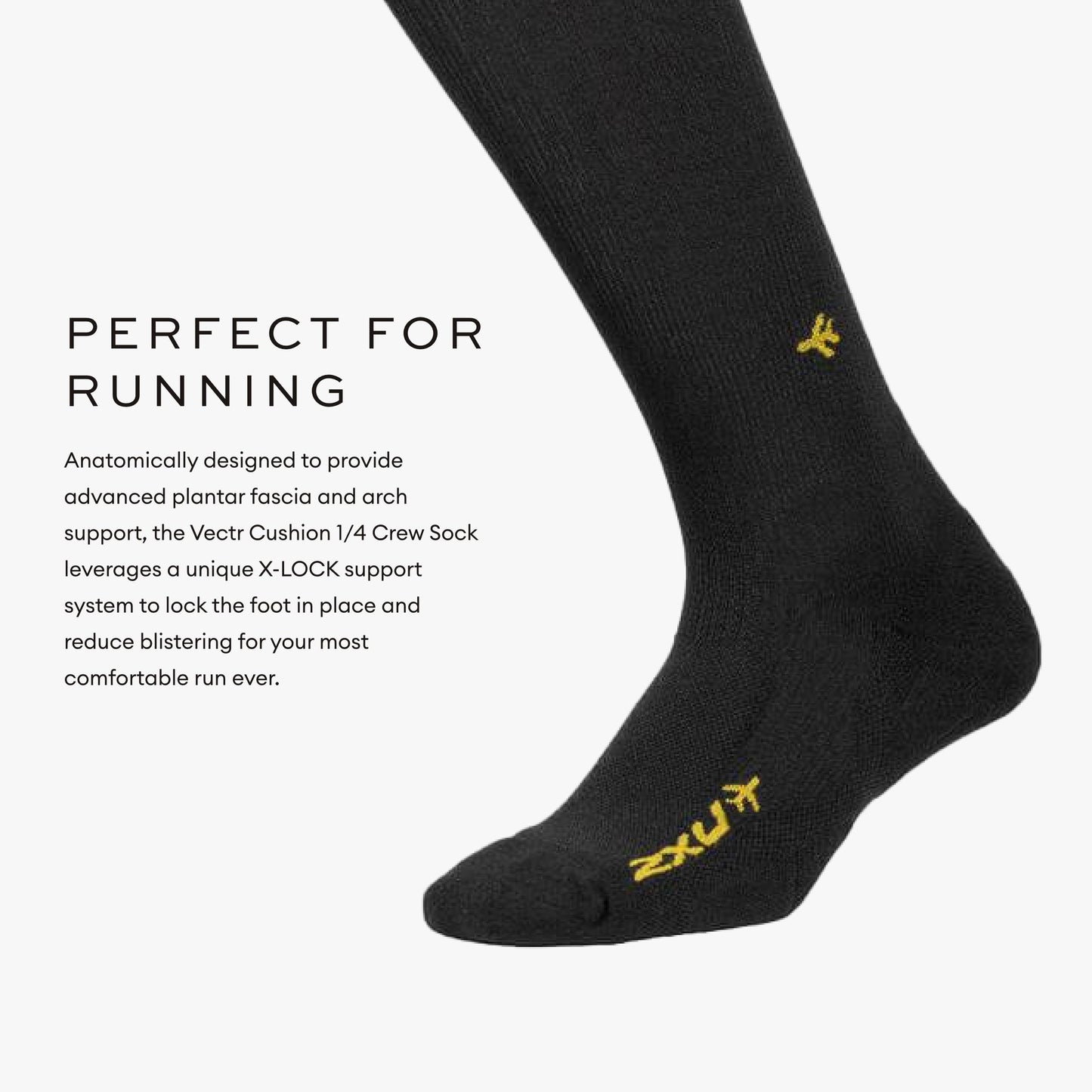 2XU Flight Compression Socks, Black/Black, X-Large