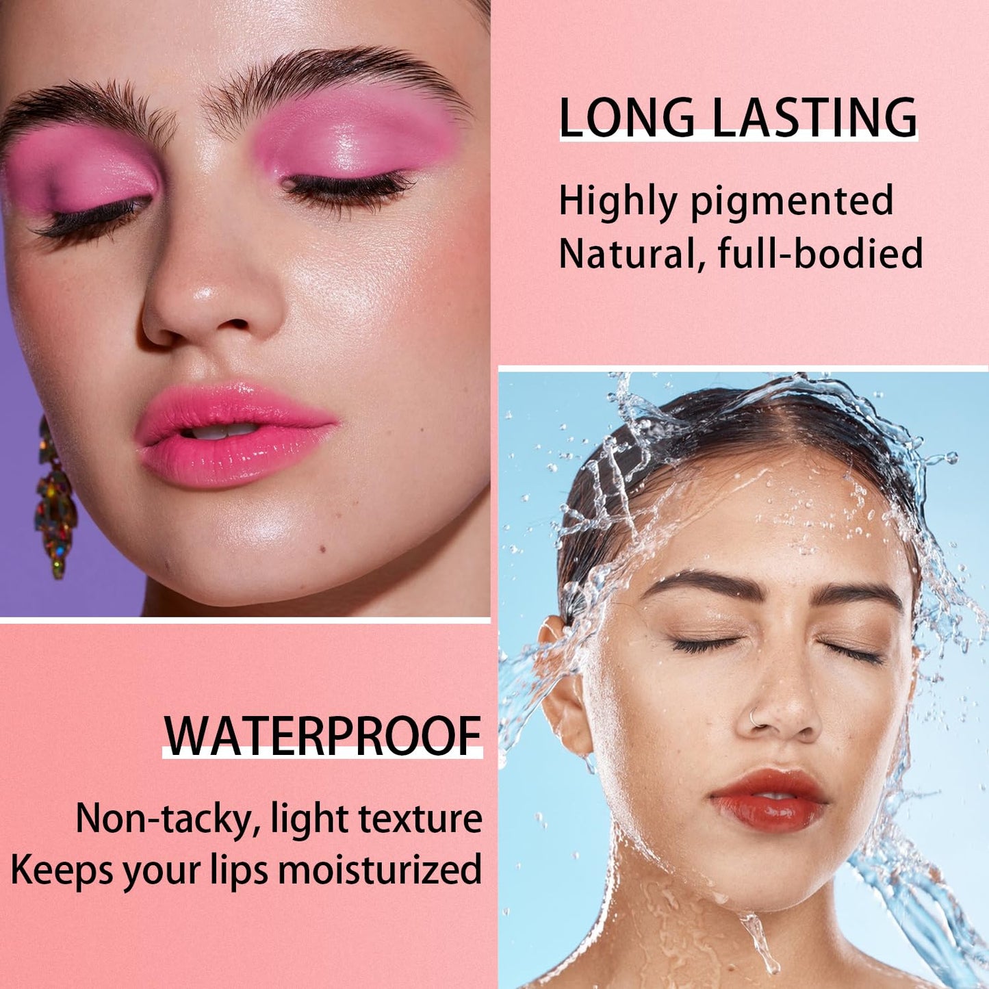 7 Colors Lip Tint Stain Set, Watery Lip Stain Mini Liquid Matte Lipstick, Multi-use Lip Cheek Tint, Moisturizing Plump Lip Gloss, Lightweight Non-Sticky, Long Lasting, Vivid Lip Makeup (7 Colors)