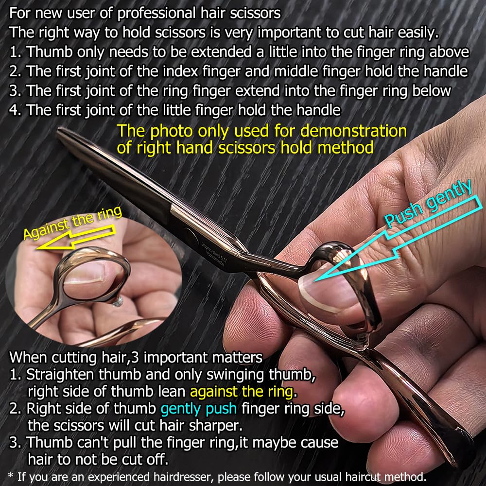 6 Inch Professional Hair Scissors Hair Cutting Shears 440C Hair Shears Haircut Scissors Barber Scissors Hair Cutting Scissors Convex Edge KINSARO