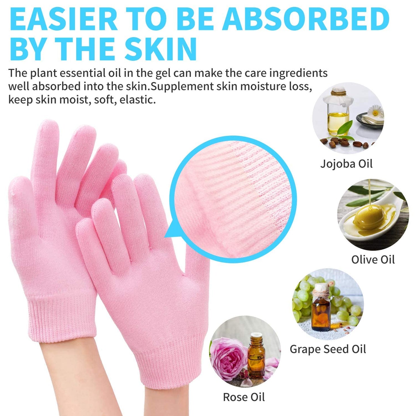 4 PCS Moisturizing Gloves and Socks, Gel Spa Moisturizing Therapy Sock & Glove, Soften Repairing Dry Cracked, Hands Feet Skin Care, Effective in Repair Dry and Chapped Hands and Feet Skin Care(Small)