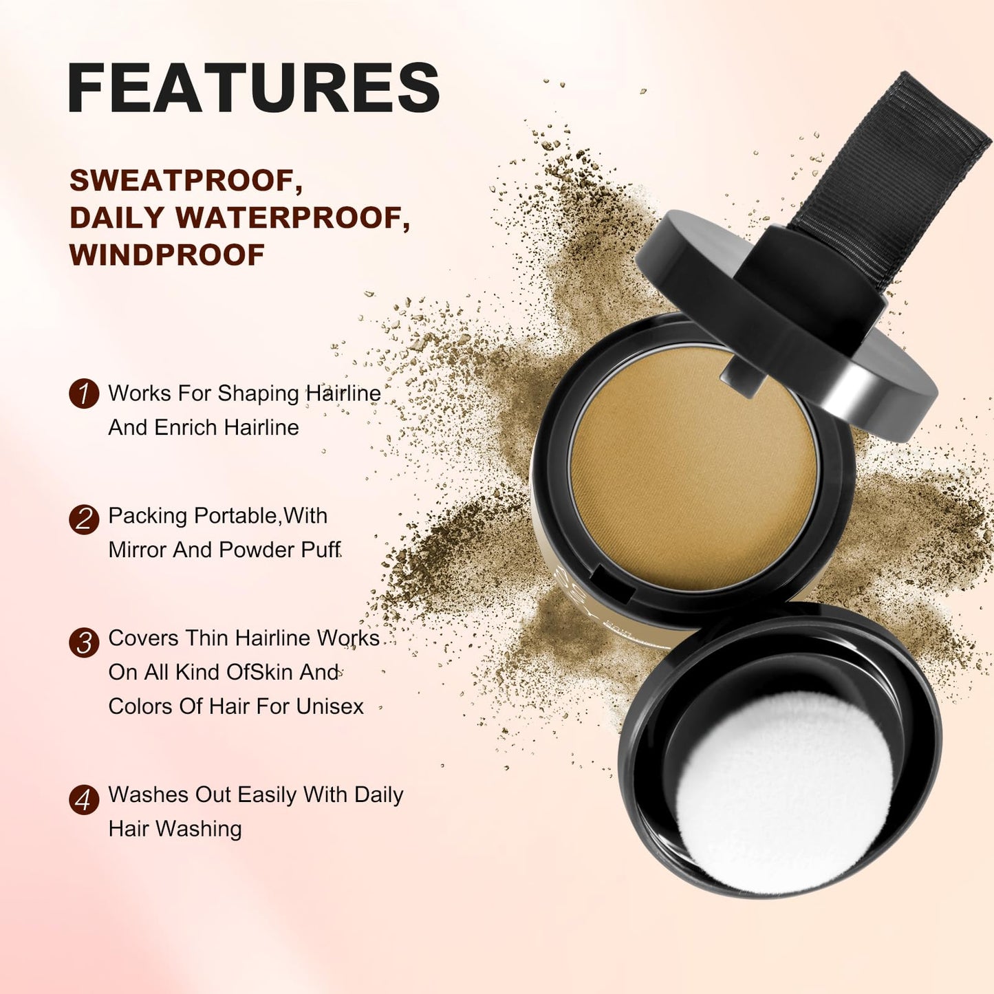 Acosexy Root Touch Up Powder - Instant Gray Hair Coverage for Hairline, Eyebrows, Beard Line and Bald Spots (Coffee)
