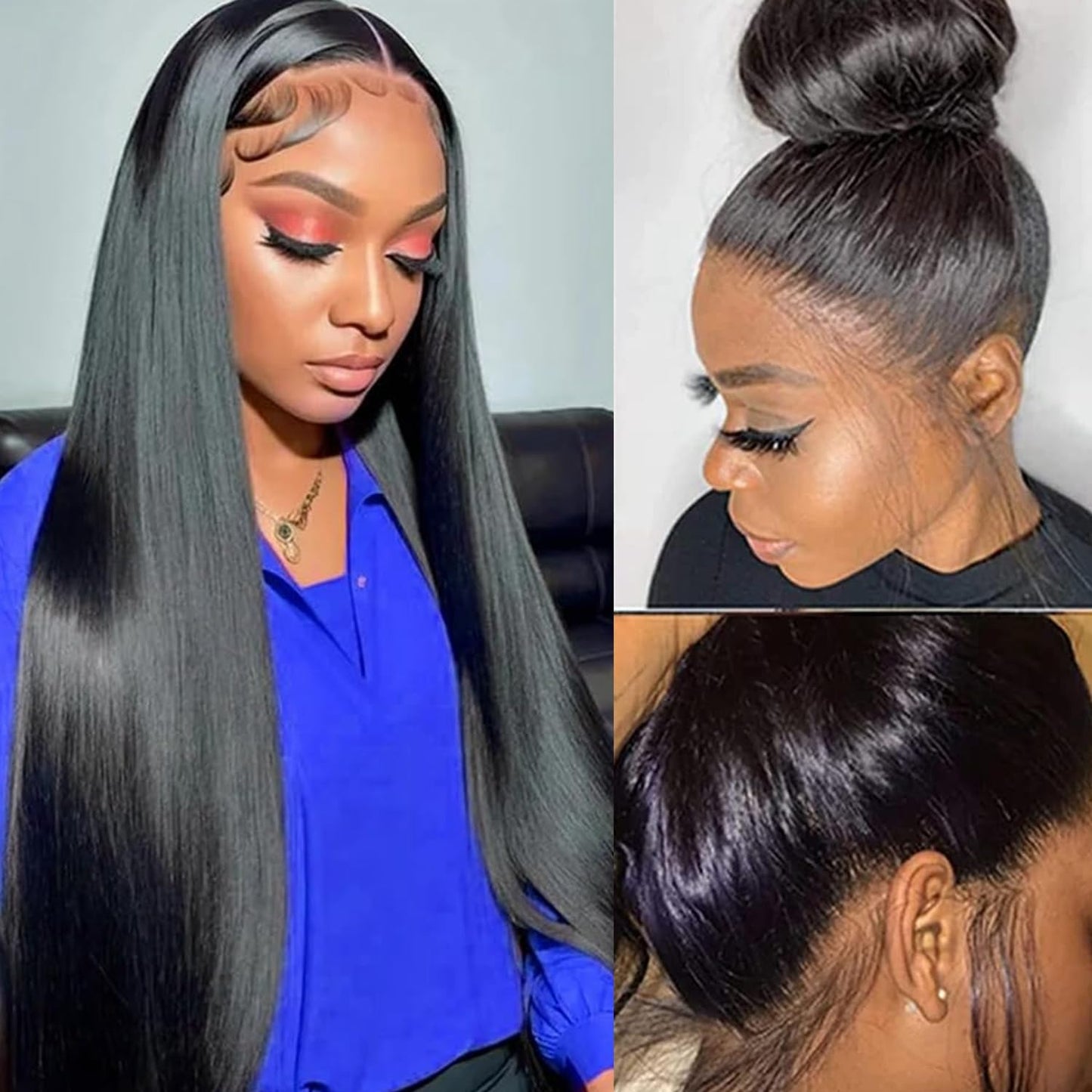 360 Lace Front Wigs Human Hair 360 Lace Front Wigs Pre Plucked Hairline, Wear And Go Human Hair HD Transparent Lace Frontal Wigs Human Hair for Women Glueless Wigs Human Hair with Baby Hair (14 Inch)