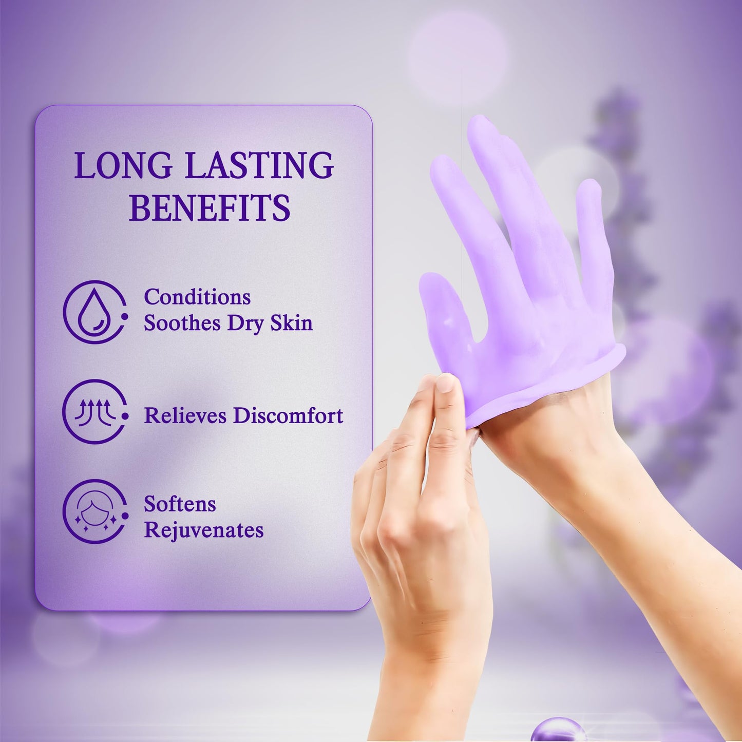 Achzzy Natural Paraffin Wax Refills, 6 Pack Paraffin Wax Blocks of Lavender Scent for Paraffin Bath, Paraffin Wax for Hand and Feet for Deep Hydration, Moisturizing and Nourish(Lavender)