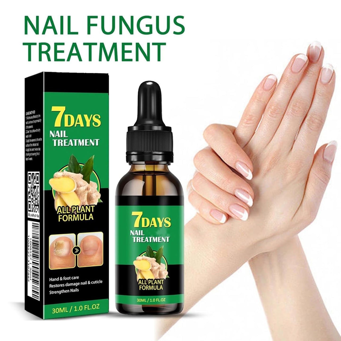 7days Nail Treatment, Ginger Nail Treatment,Nail Support Nail Care,Ginger Nail Growth Serum, Ginger Cuticle Care Oil for Nails (3PCS)
