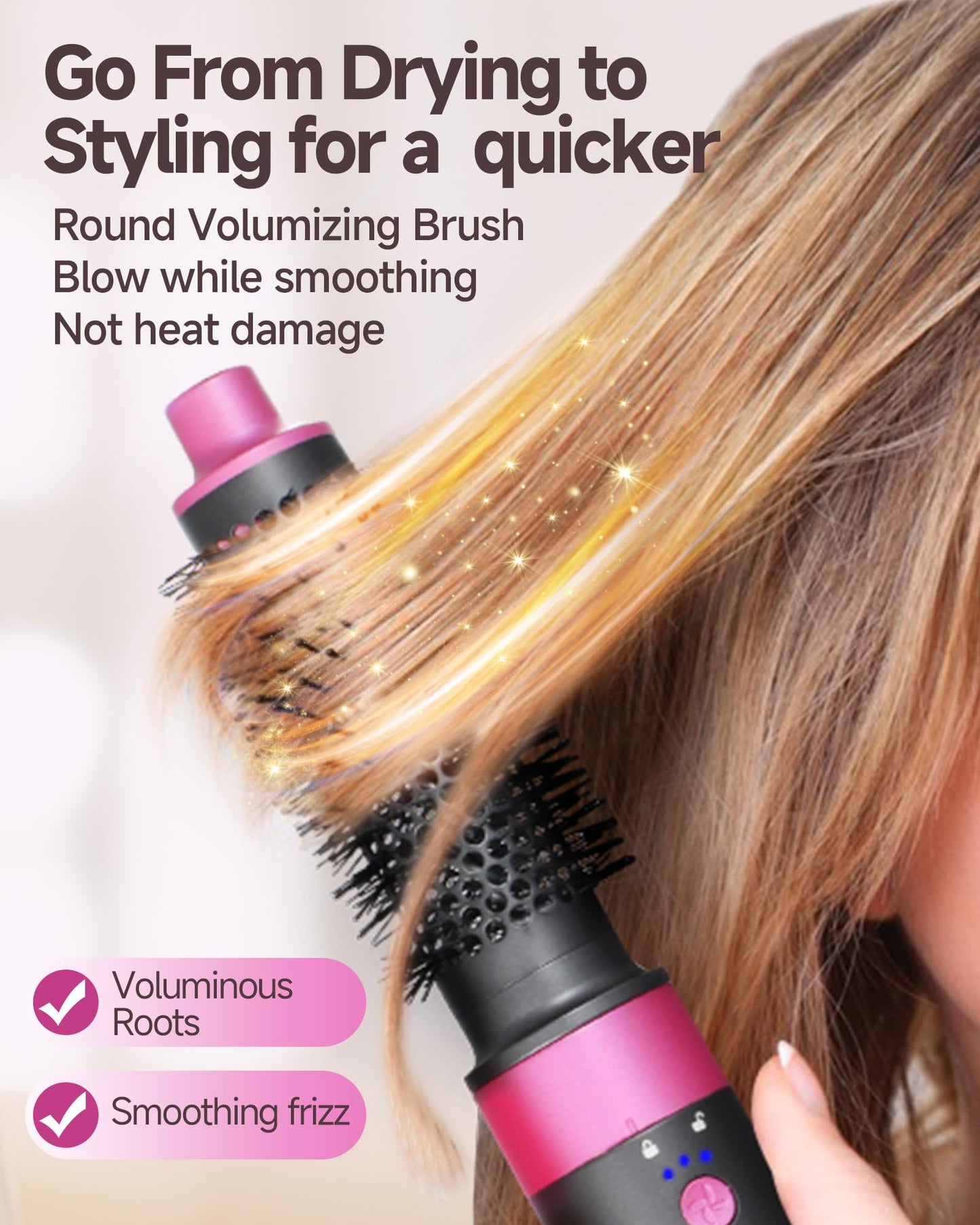 5 in 1 Hair Dryer Brush WindBlow Magic Styler, 110,000 RPM High-Speed Turbo Blow Dryer Brush, Professional 500 Million Negative Ionic Hair Dryer, for Curling Volumizing Air Styling