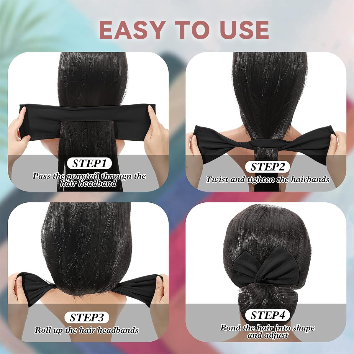 3pcs Deft Bun Twister - Flexible Donut Hair Bun Maker, Lazy French Curler Accessories for Women Girls With Long Thin Hair