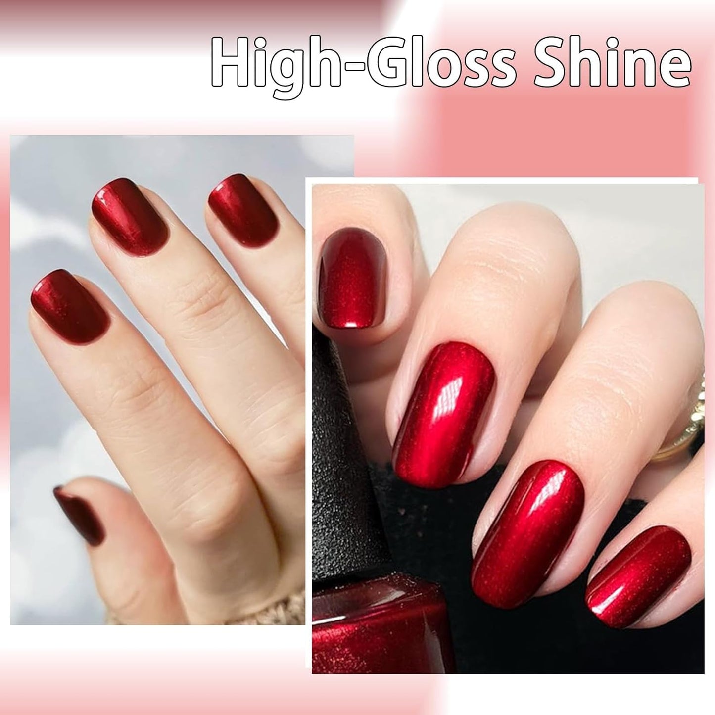 6 Colors Nail Polish, 12ml×6 Quick Dry Nail Lacquer, Super Lustrous Nail Enamel Polish, Shimmer Iridescent Ultrachrome Nail Art Varnish, 0.41 fl oz