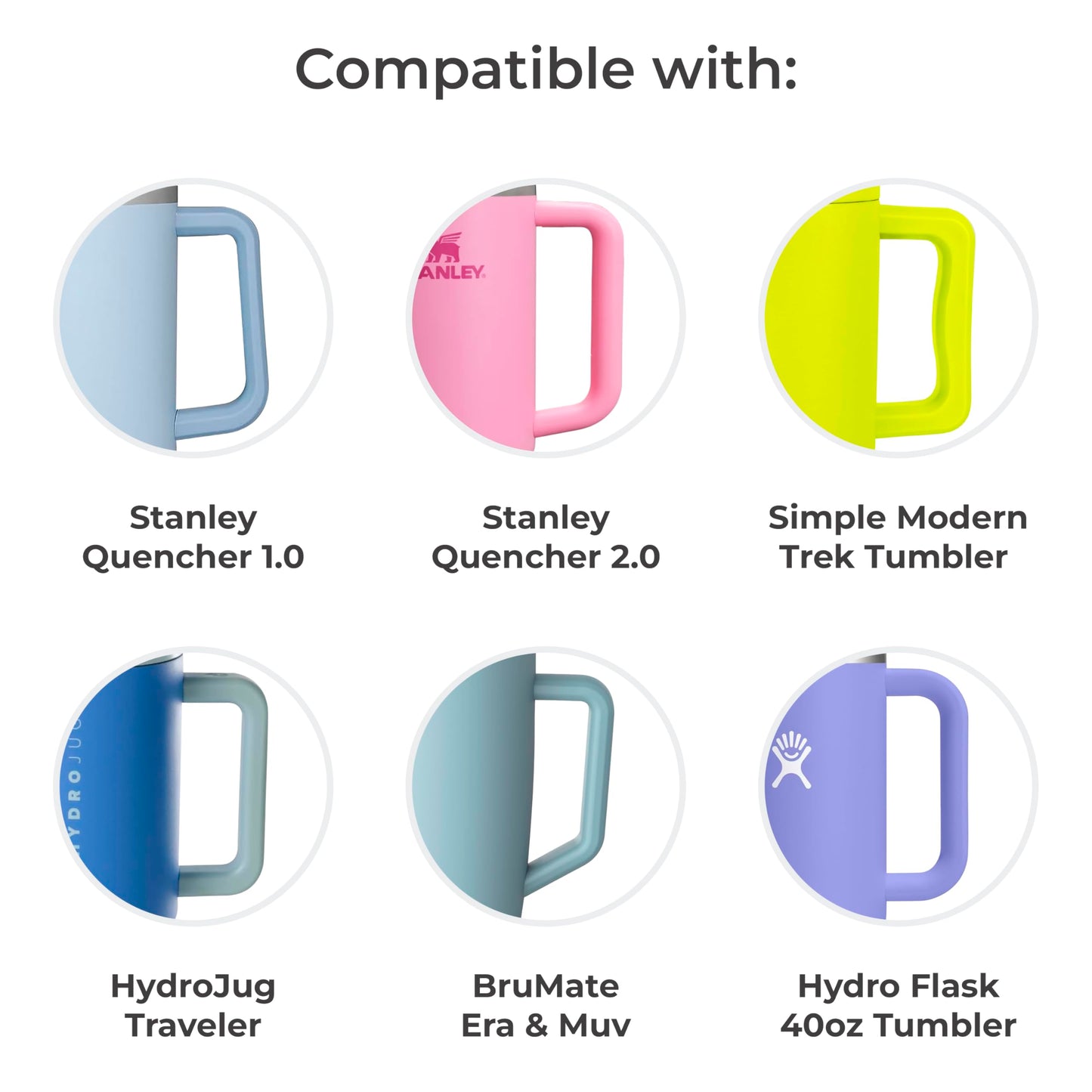 HydraClip Phone Attachment - Watch, Carry, Record, & Stay Organized, Use as Phone Stand or Tripod, Hands Free Detachable, Stanley Cup Accessories, Spring Loaded Secure Grip (White)