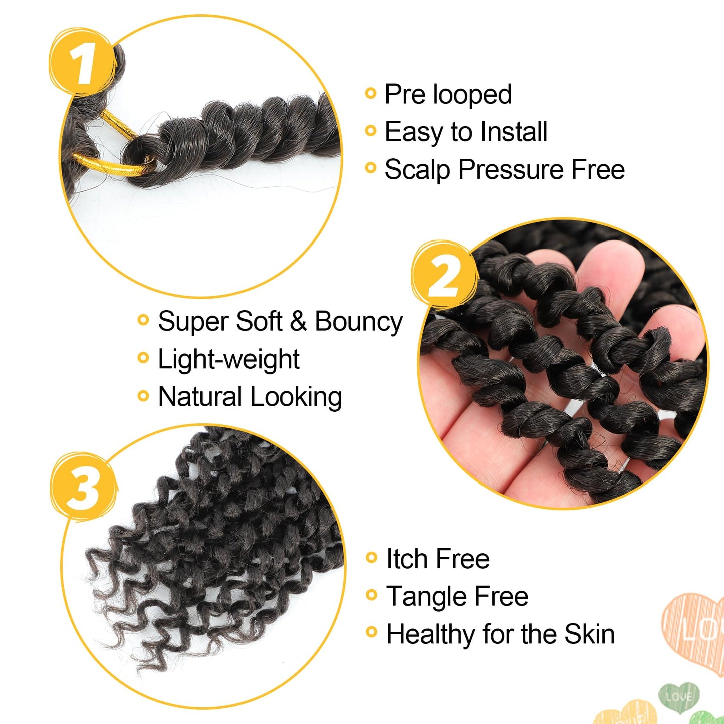 Passion Twist Hair 10 Inch 8 Packs, Pre Twisted Passion Twist Crochet Hair For Black Women, Pre Looped Passion Twist Curly Crochet Hair, Short Crochet Passion Twist Hair (10 Inch (Pack of 8), 4#)