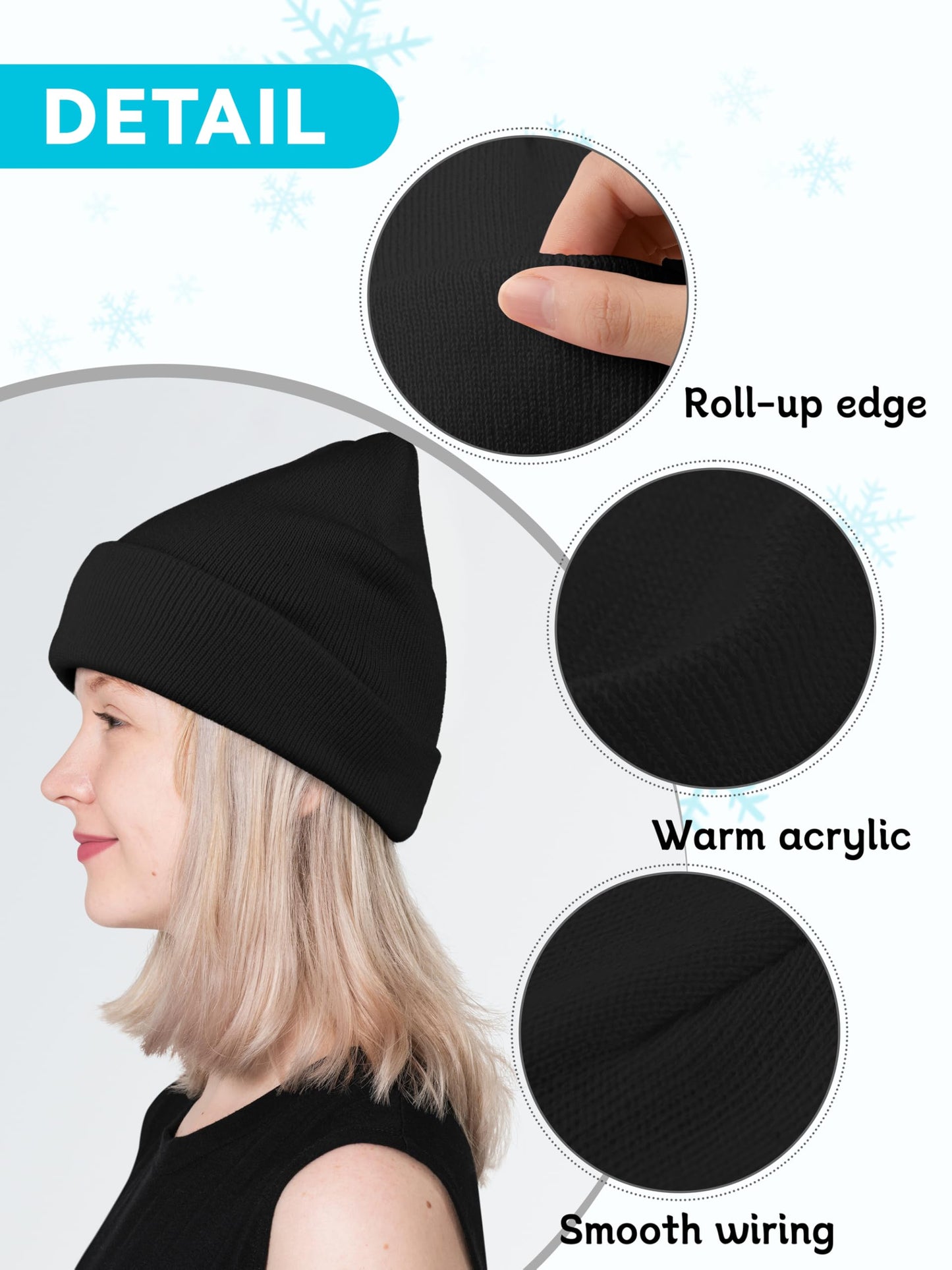Glooarm Beanie for Men Women Knit Winter Hats Beanies Warm Slouchy Unisex Cuffed Beanies Skull Caps
