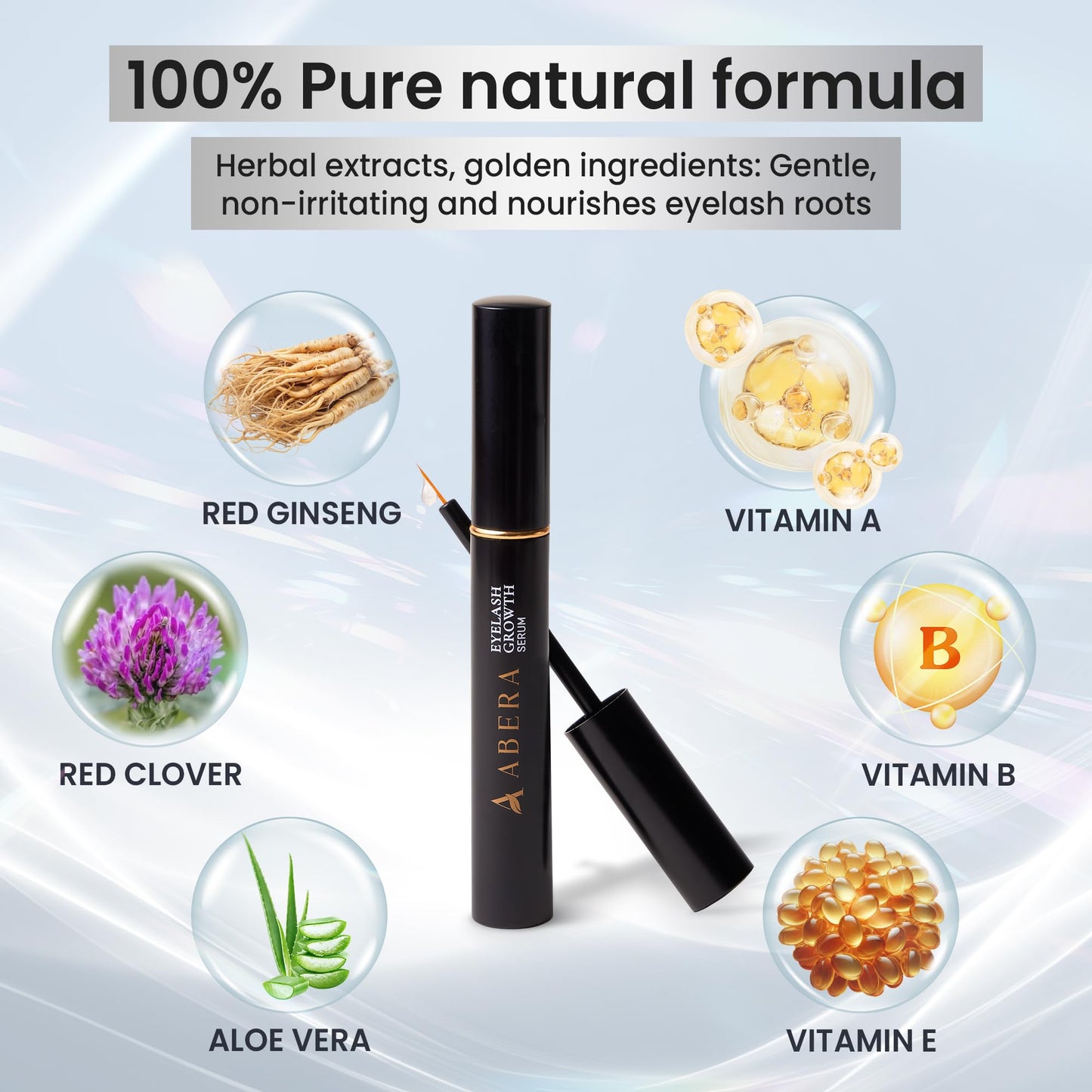 Abera Misan Eyelash Growth Serum (Upgrade Version) - Natural Lash Booster and Lash Enhancer, Regenerating and Nourishing Lashes Longer and Thicker (2. Set of 2 with Gift)