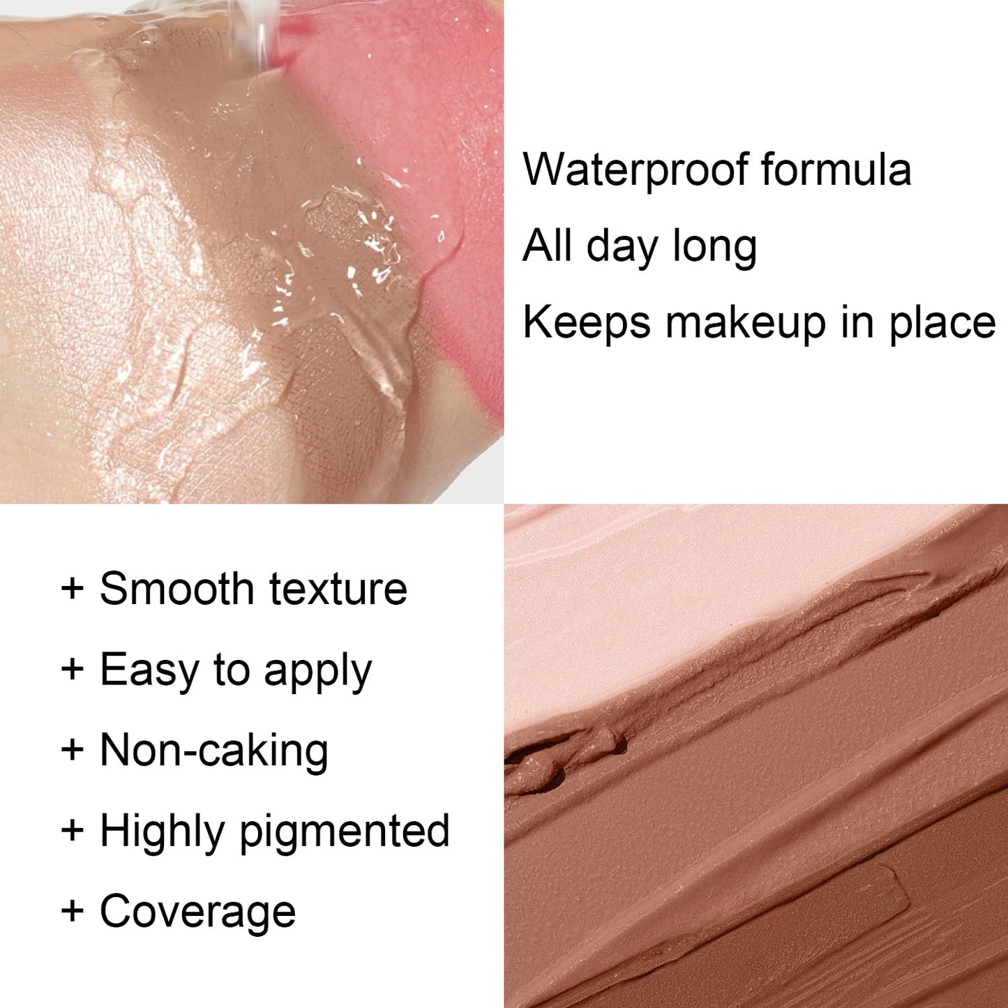 6 Colors Cream Contour Stick Makeup Kit, Shades with Highlighter, Blush and Bronzer Contour Stick for Sculpt the Cheeks, Long Lasting, Waterproof, Matte & Dewy Finish (SET A)