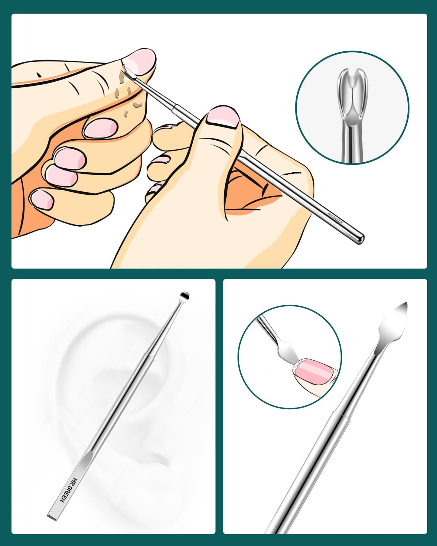 MR.GREEN Manicure Kit 10 in 1, German Stainless Nail Clippers Set, Professional Personal Nail Care Kit Manicure Pedicure Set, Portable Travel Nail Kit with Exquisite Leather Case for Men & Women