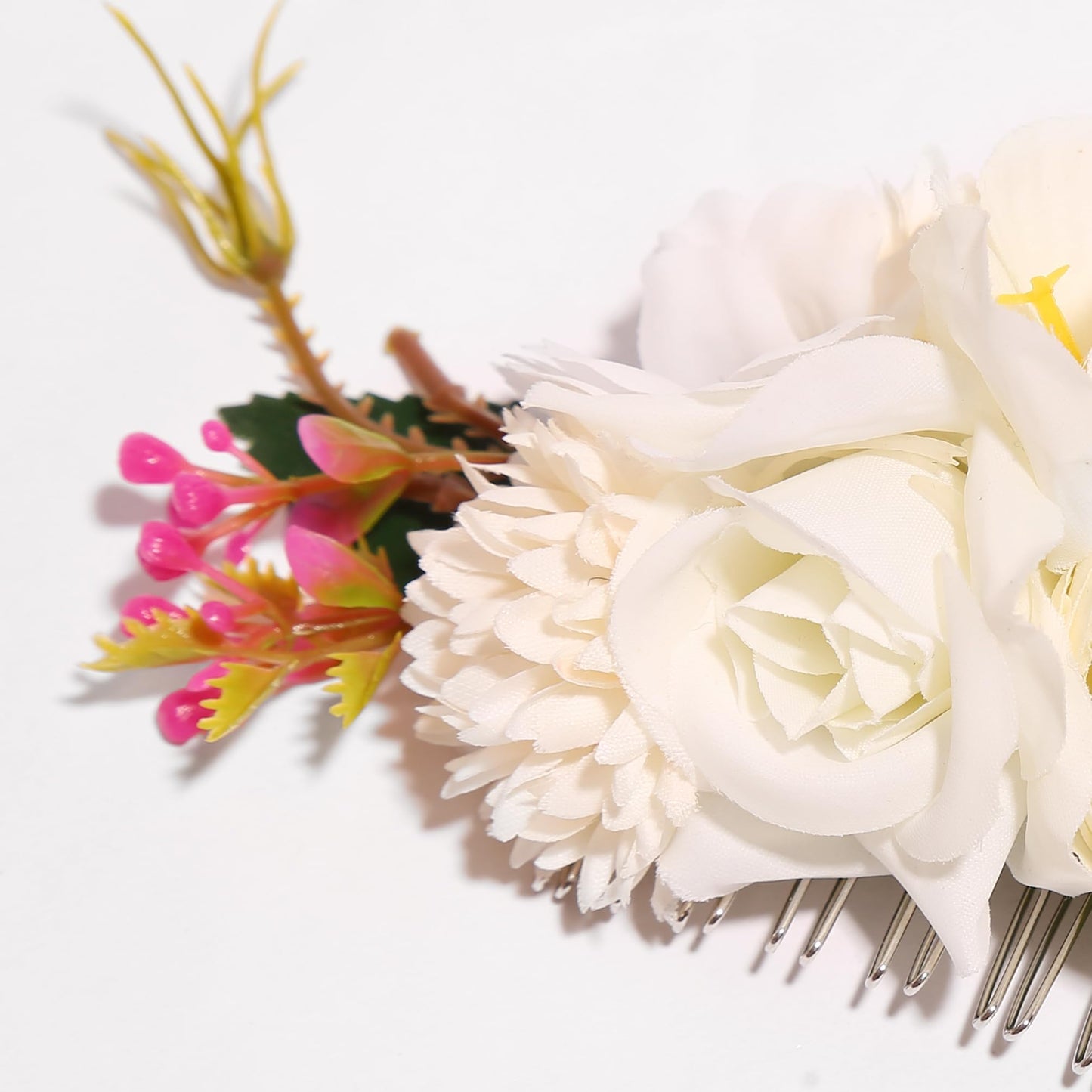 BUNNY LULU Flower Hair Clip for Women - Elegant Hair Accessory for Wedding, Party & Daily Wear (White 1)