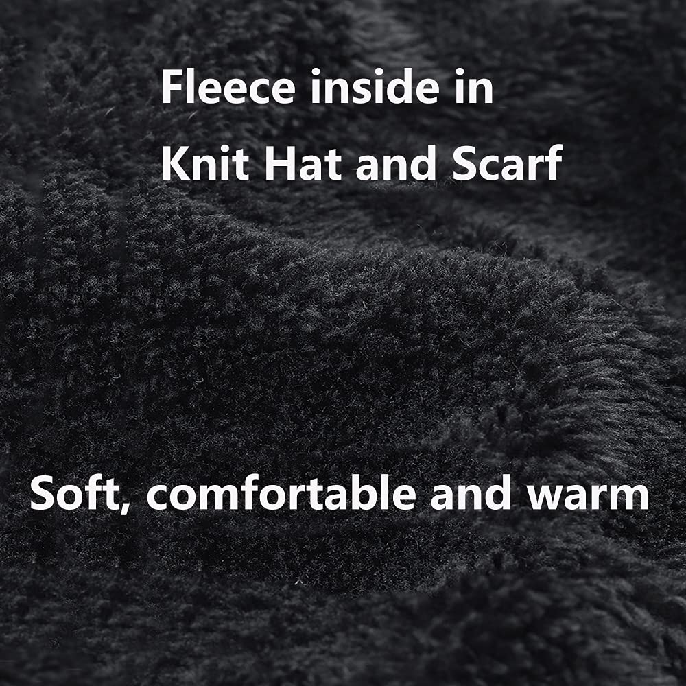 ABUDDER 6 Pieces Winter Beanie Hat Scarf Gloves Set for Men Women,Knit Skull Cap Winter Hat Touchscreen Gloves Neck Warmer Set