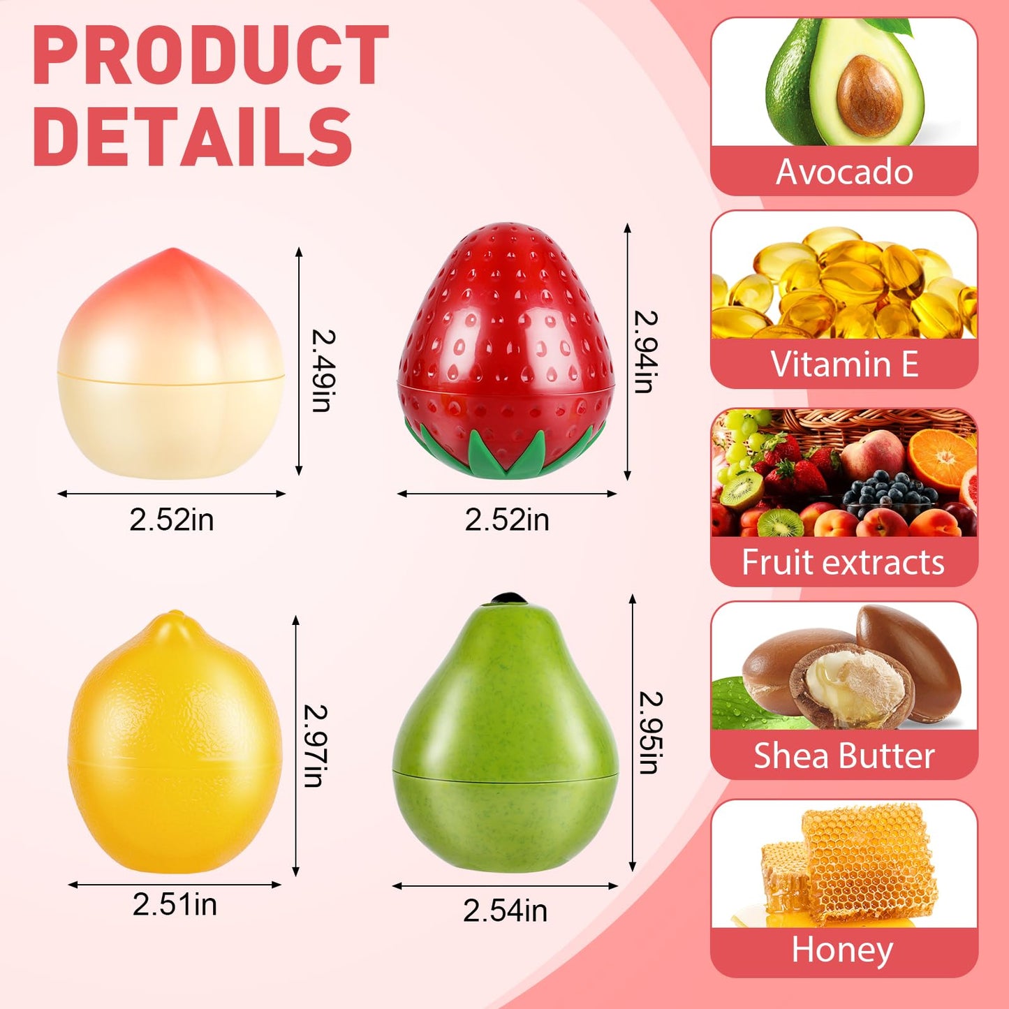 4 Pack Hand Cream Gifts Set For Women, Easter Basket Stuffers, Hand Lotion for Dry Cracked Hands, Mothers Day Gifts for Mom and Teacher Appreciation Gifts, 1.06 Oz (Strawberry, Pear, Lemon, Peach)