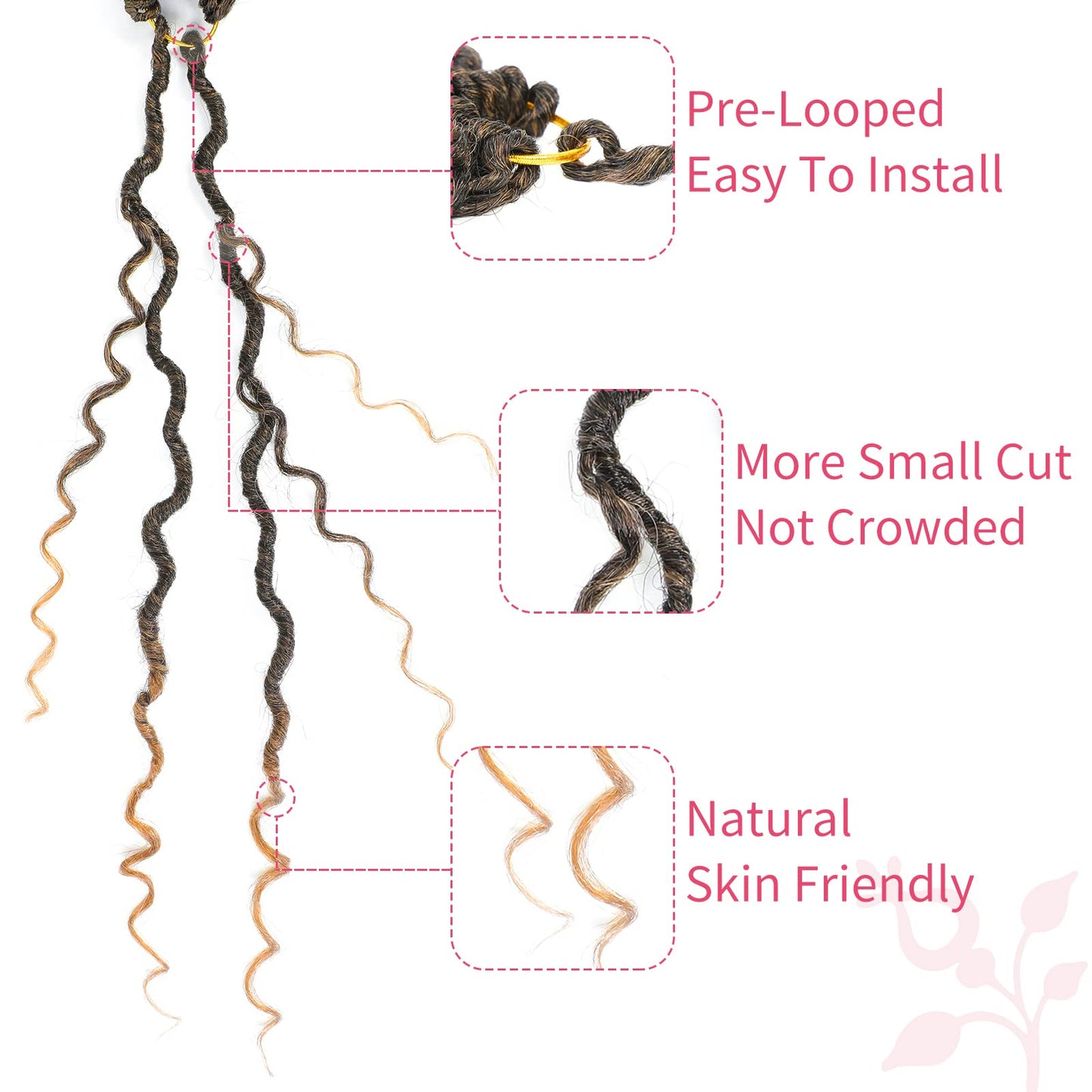Alicoco Goddess Locs Crochet Hair 12 Inch 8 Packs Faux Locs Crochet Hair For Women Boho Soft Locs Pre-looped River Crochet Locs With Curly Ends (12 Inch (Pack of 8), T30)