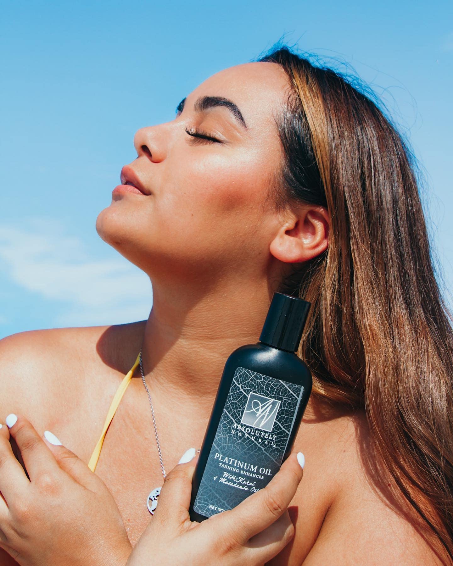 Absolutely Natural - Platinum Dark Tanning Oil - Organic Suntan Lotion with Bronzer for Outdoors & Massages - Rose Hips & Aloe - 6 Oz