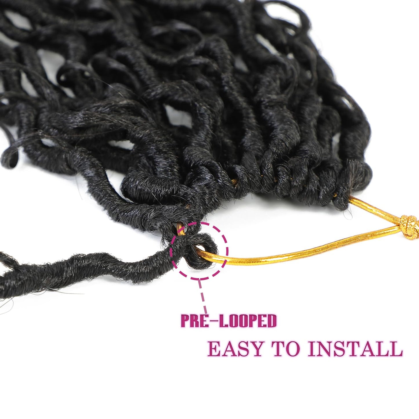 8 Packs Crochet Hair for Black women, Goddess Locs Crochet Hair, Goddess Faux Locs with Curl Braids (12Inch, 8Packs, 1B)