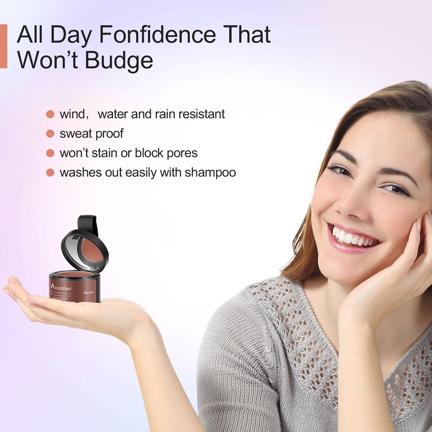 Acomler Instantly Root Touch Up Hairline Shadow Powder,Root Cover Up Hair Powder,Dark Brown for Thinning Hair, Grey Hair Coverage Hair Powder for Womem with Eyebrows,Beard Line,Bald Spots (Dark Brown)