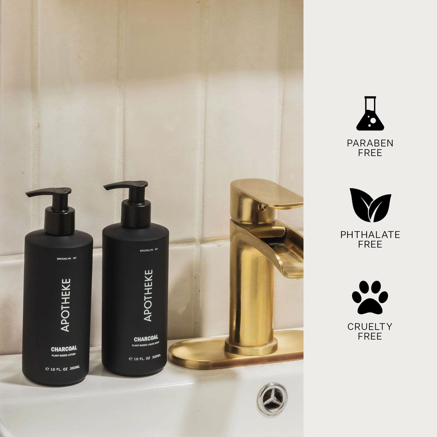 APOTHEKE Scented Hand & Body Lotion for Women & Men, Charcoal (10 fl oz)