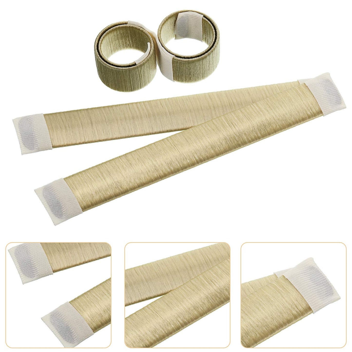 Hair Bun Maker Kit, Includes Donut Shapers, Bun Markers, Ponytail Tools, Bobby Pins, and Elastic Bands for Women and Kids (Beige)