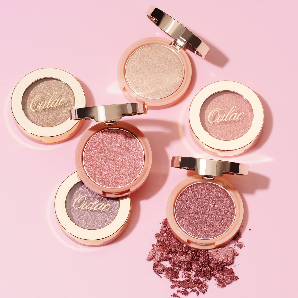Oulac Shimmer Blush Makeup Plum| 2 in 1 Powdery Blush & Highlighter| Pigmented&Blendable | Shape & Highlight Face| Vegan & Cruelty-Free| 4.8g F02 Love Potion