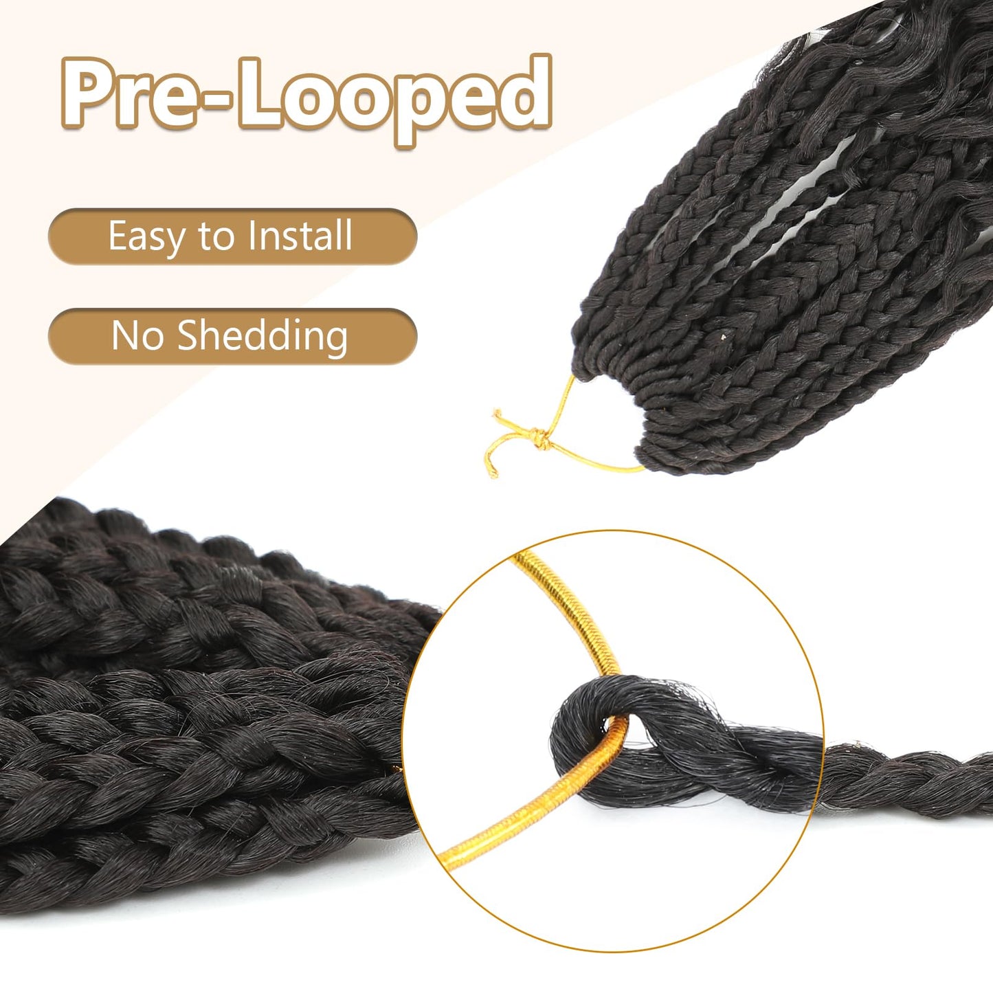 8 Packs Boho Braids Crochet Hair-18 Inch Crochet Box Braids- Bohomian Box Braid Crochet Hair Synthetic Braiding Hair Goddess Box Braids Crochet Hair for Black Women(2#)