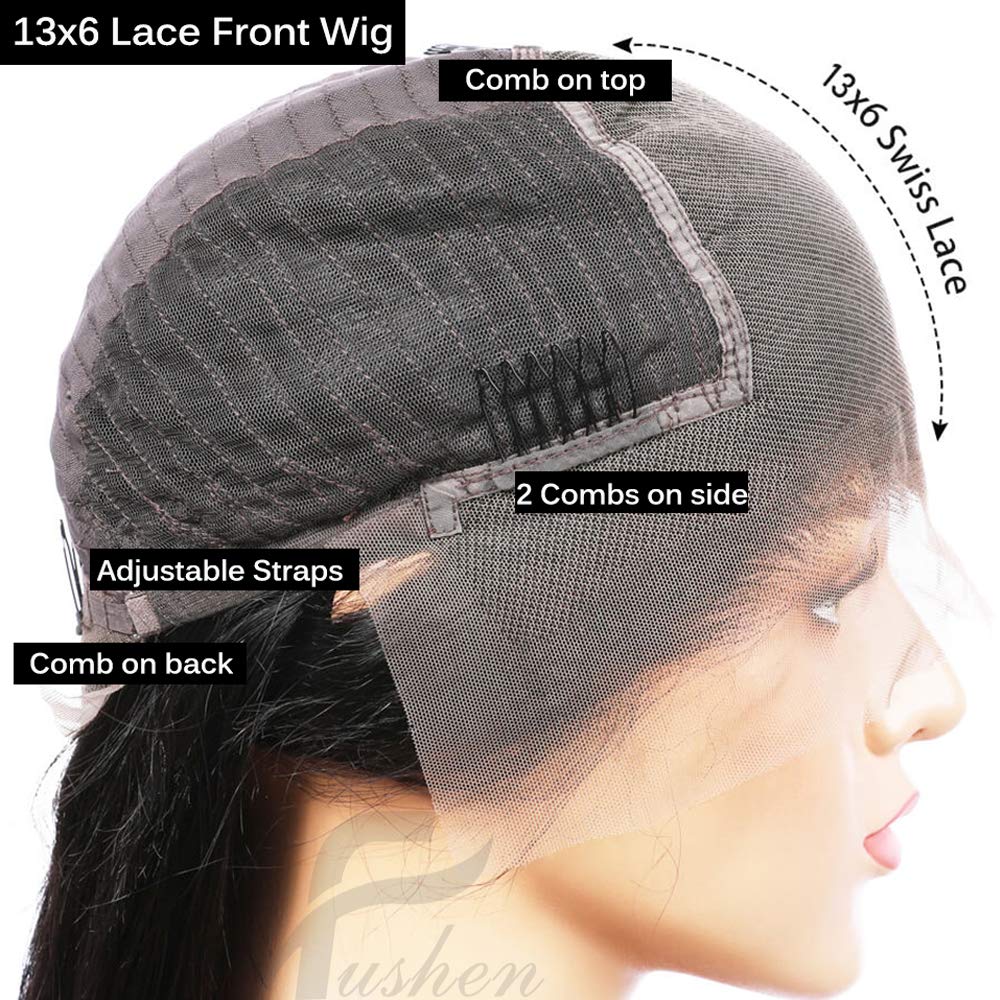 13x6 Lace Front Wig Short Bob Wigs Deep Curly Full Lace Front Wigs 8A Virgin Brazilian Natural Color Wigs (24 inch with 150% Density, lace front wig)
