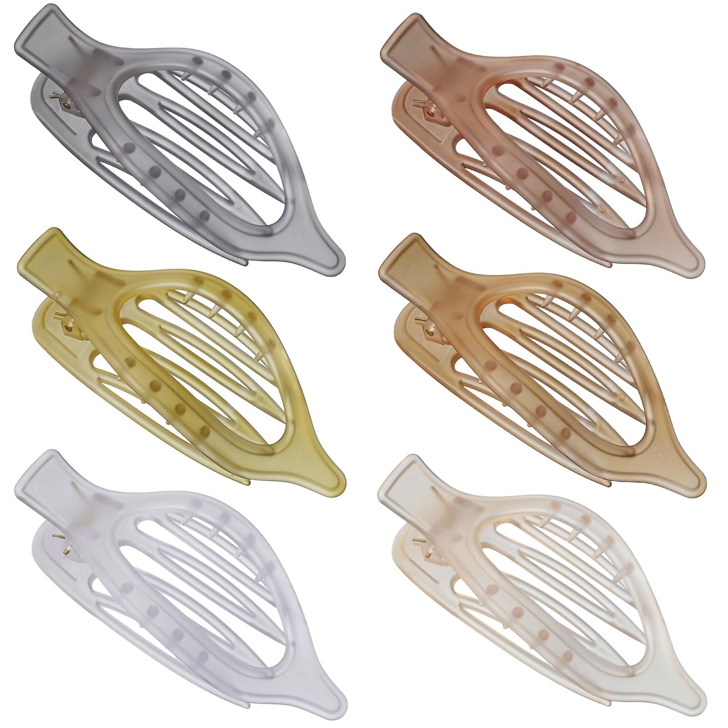 CHANDAT Flat Hair Clip 6 pcs Lay Down Claw Clips Hair Accessories for Women -Ice Cream