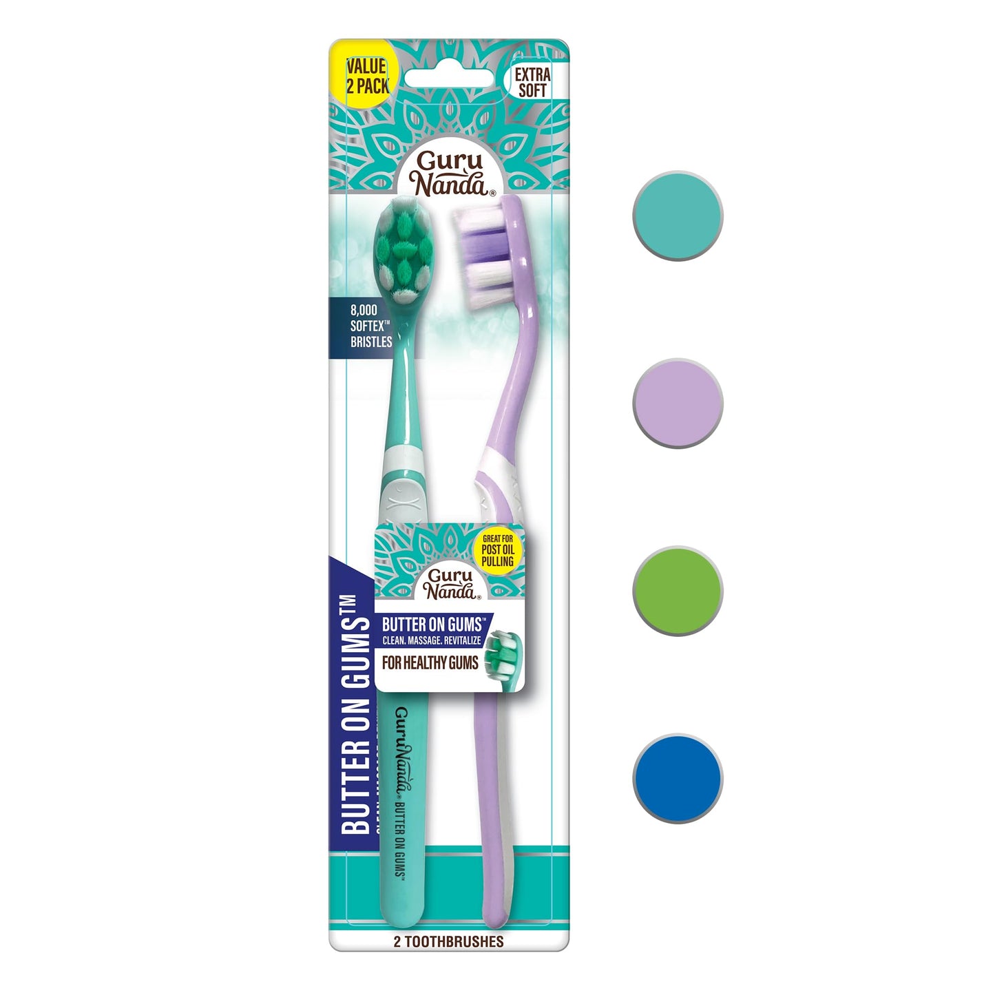 GuruNanda Kids Toothbrush 4 Pack Extra Soft Bristles Age 3+ & Toddler Toothbrush 2 Pack Soft Bristles Age 2+