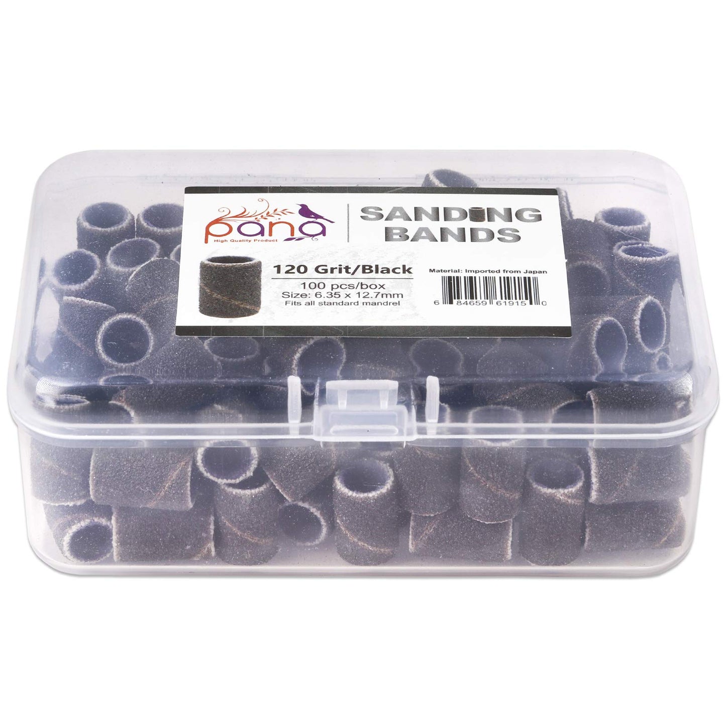 100 Pcs Large Black Nail Drill Bits Sanding Bands for Nail Drill 120 Coarse Grit – Nail File for Acrylic Nail Gel Manicures Pedicure