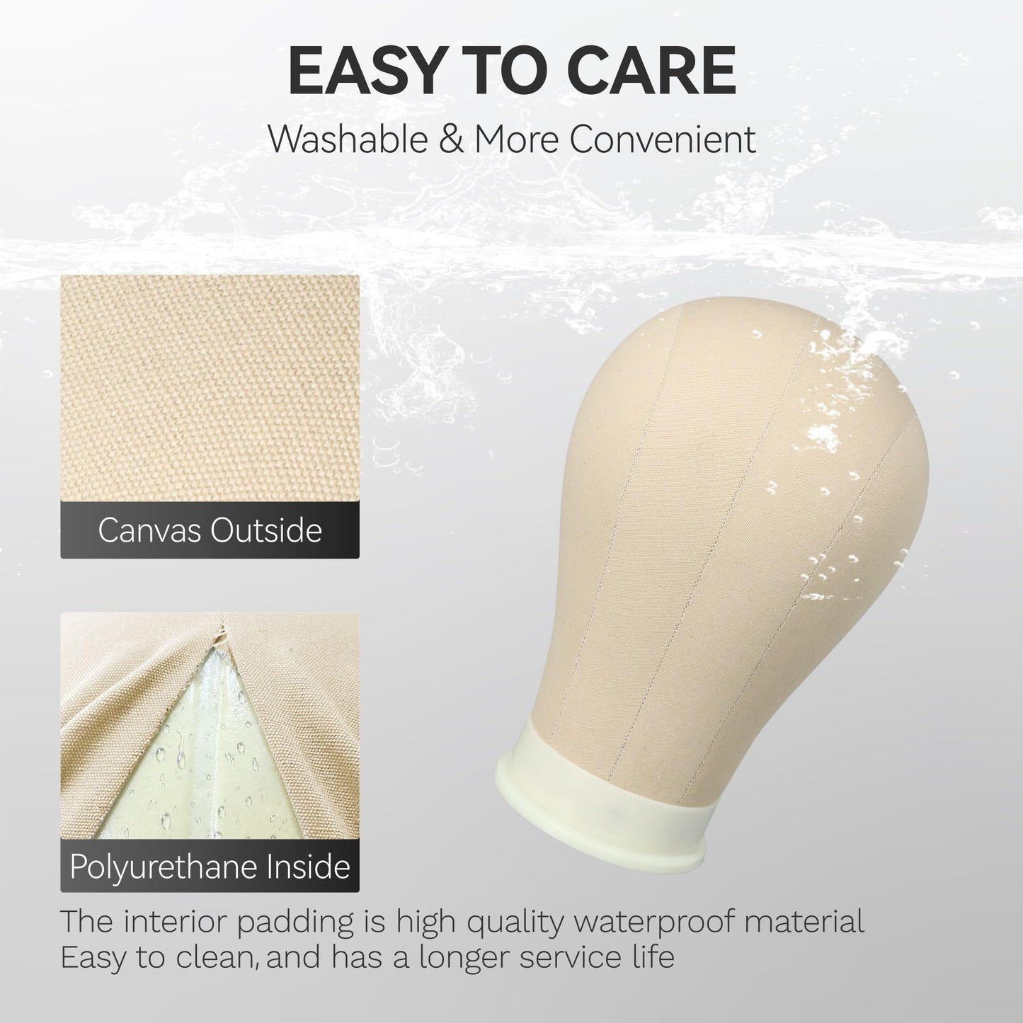 22.5 Inch Mannequin Head for Wig, Canvas Wig Head with Mount Hole, Manikin Head for Wig Making, Styling and Display, Head Contour More Realistic