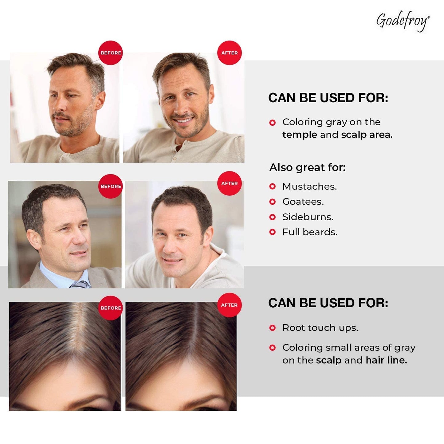 Godefroy Hair Color Tint Kit for 100% Gray Coverage, Light Ash Brown, 20 Applications, Long-Lasting Root Touch-Up for Men & Women, Pre-Measured Capsules, No Waste, DIY Salon-Quality Results at Home