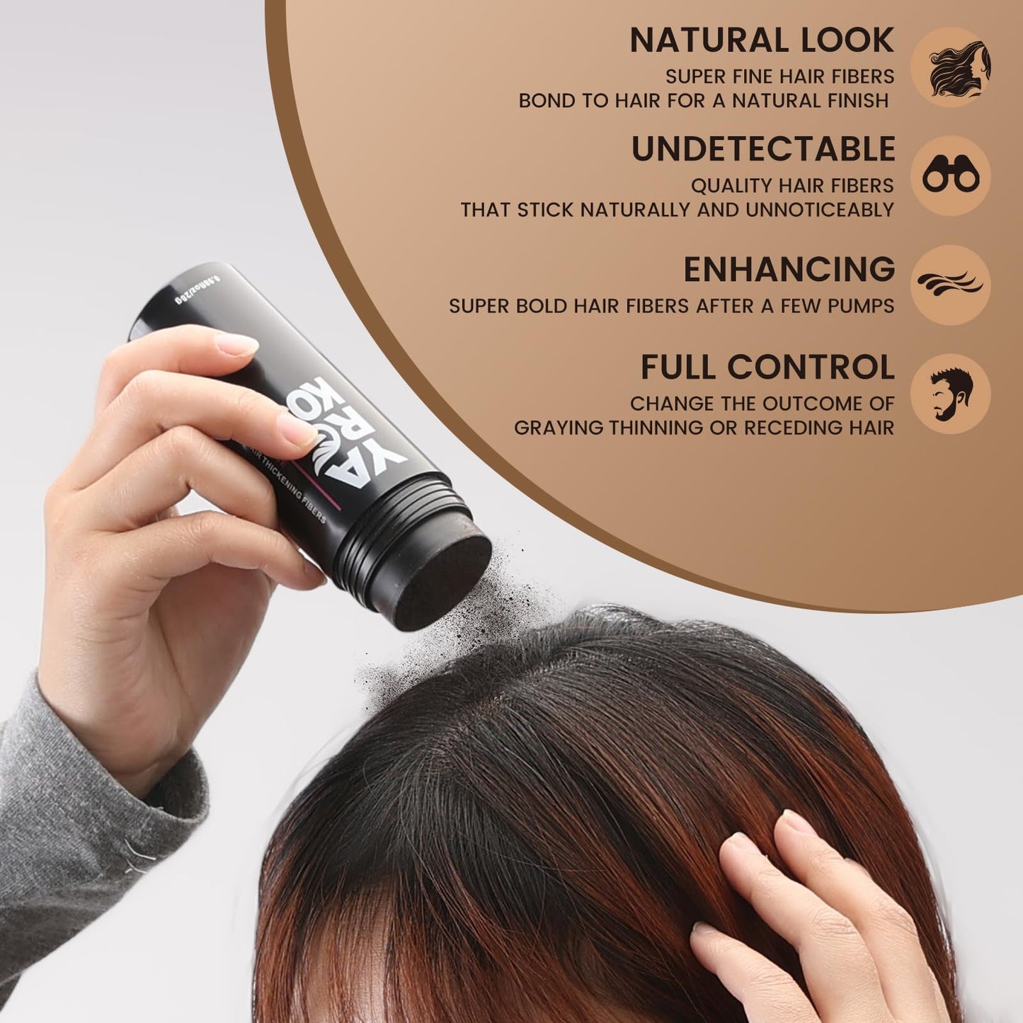 Yargkos Hair Fibers for Thinning Hair or Fill In Fine, Hair Building Fibers (28g) for Women & Men, Hair Powder for Instantly Thicker, Fuller Looking - DARK BLONDE