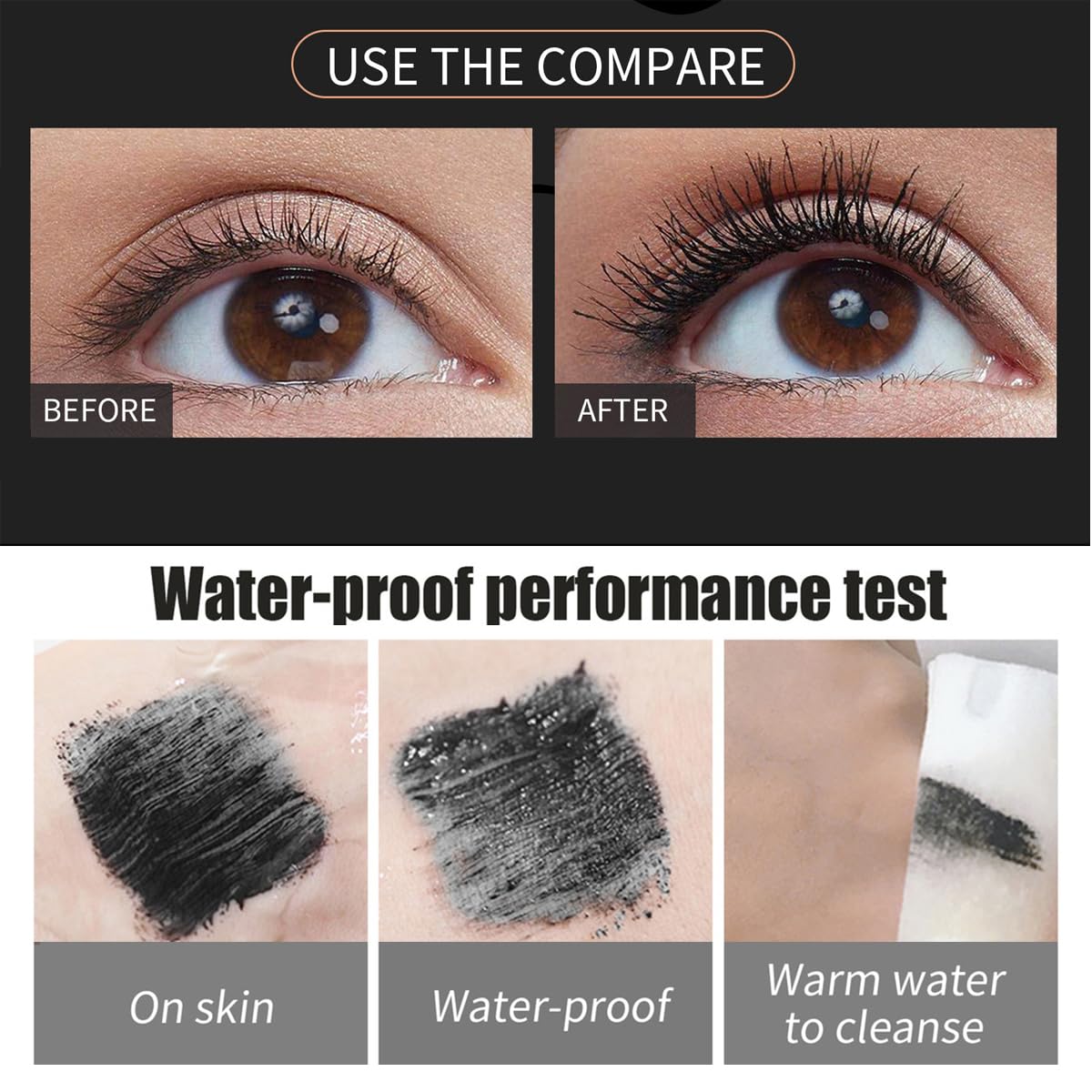 4D Silk Fiber Lash Mascara Smudge-Proof Extension Voluminous Fiber Mascara Natural & Waterproof Mascara Long-Lasting No Flaking/No Clumping, All Day Exquisitely Full (4 Packs)